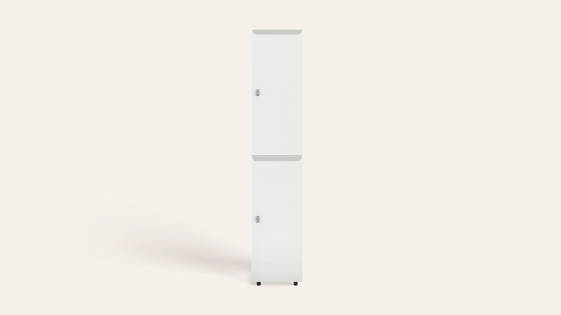 Bay 2 Door Metal Main Locker Unit (Sugar White)