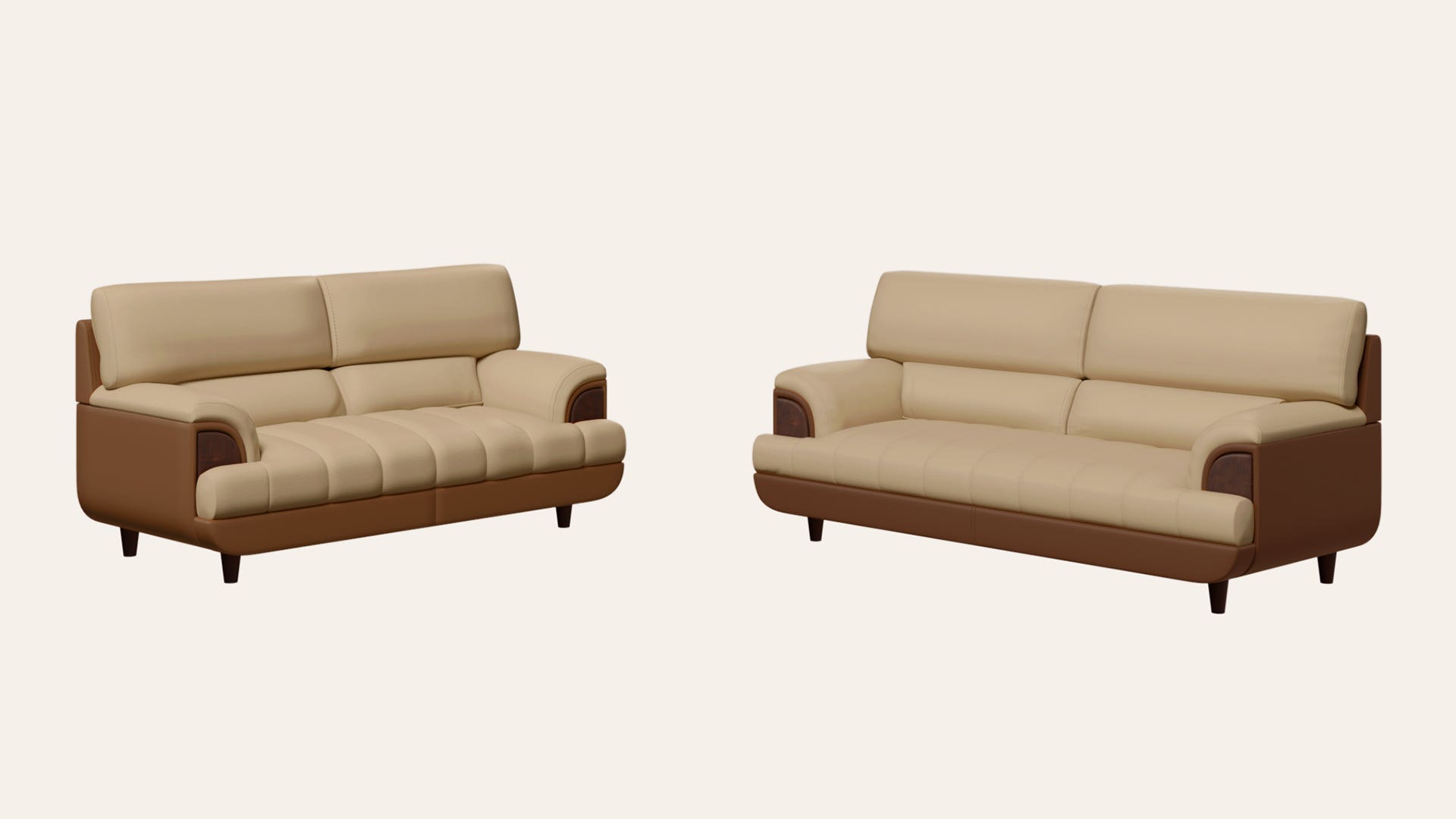 Bayflow 5-Seater Synthetic Leather Sofa Set (3 Seater + 2 Seater)