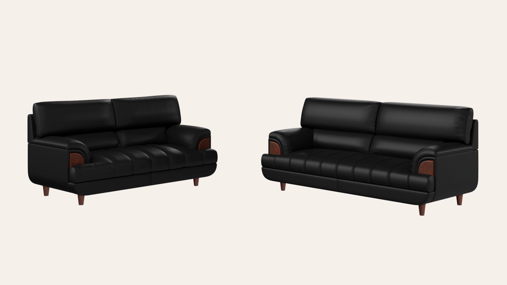 Bayflow 5-Seater Synthetic Leather Sofa Set (3 Seater + 2 Seater)