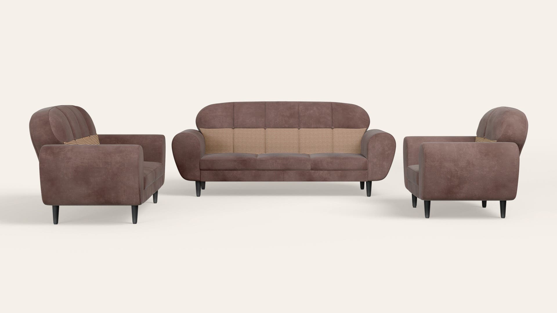 Bobbin VLX 6-Seater Fabric Sofa Set (3 Seater + 2 Seater + 1 Seater)