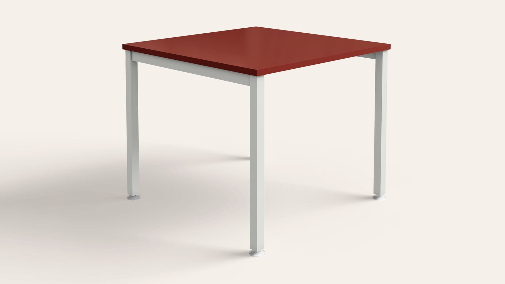 Brew Square Café Table for 4 - 900 X 900 (Red, Sugar White Legs)