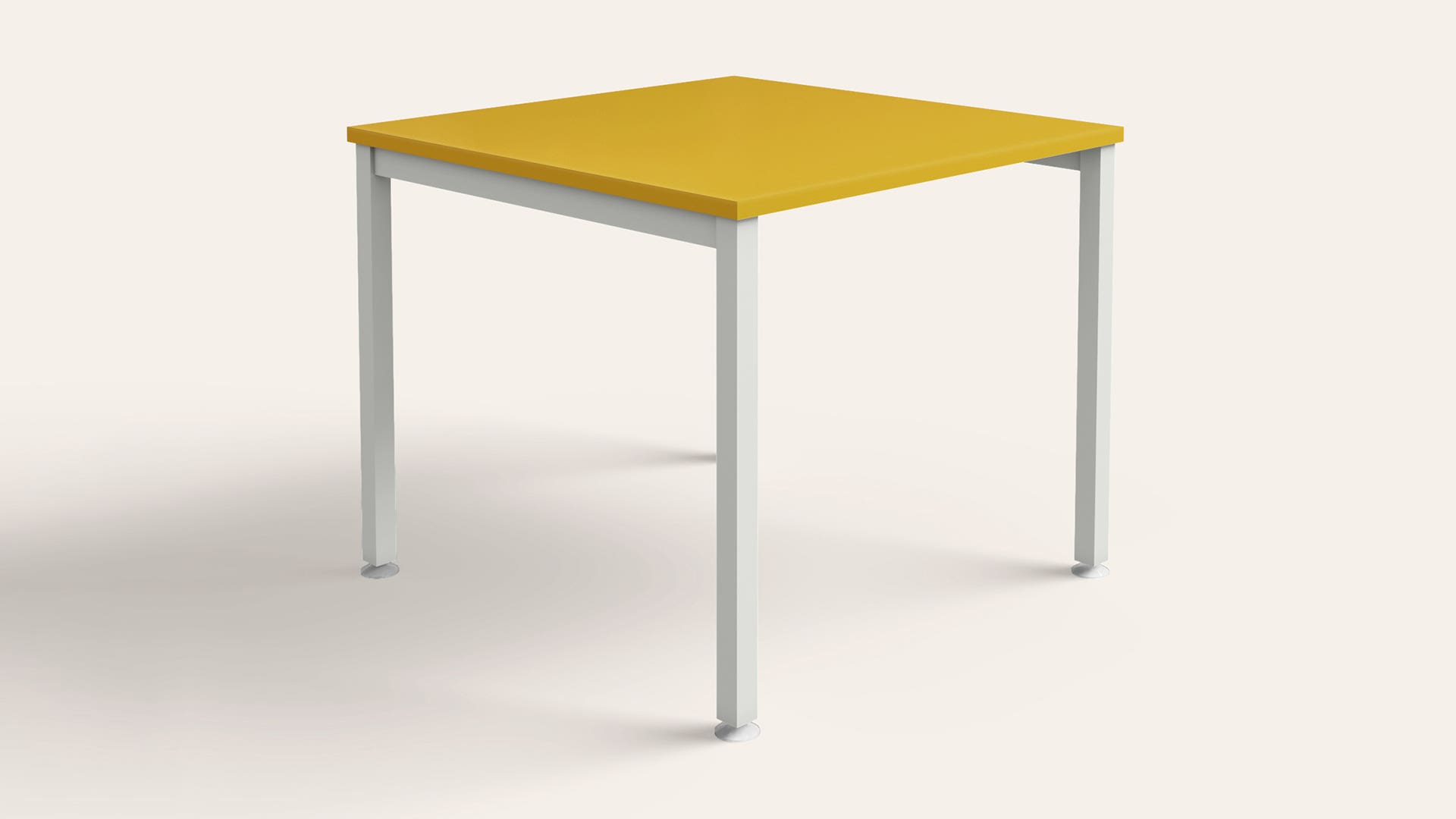 Brew Square Café Table for 4 - 900 X 900 (Yellow, Sugar White Legs)