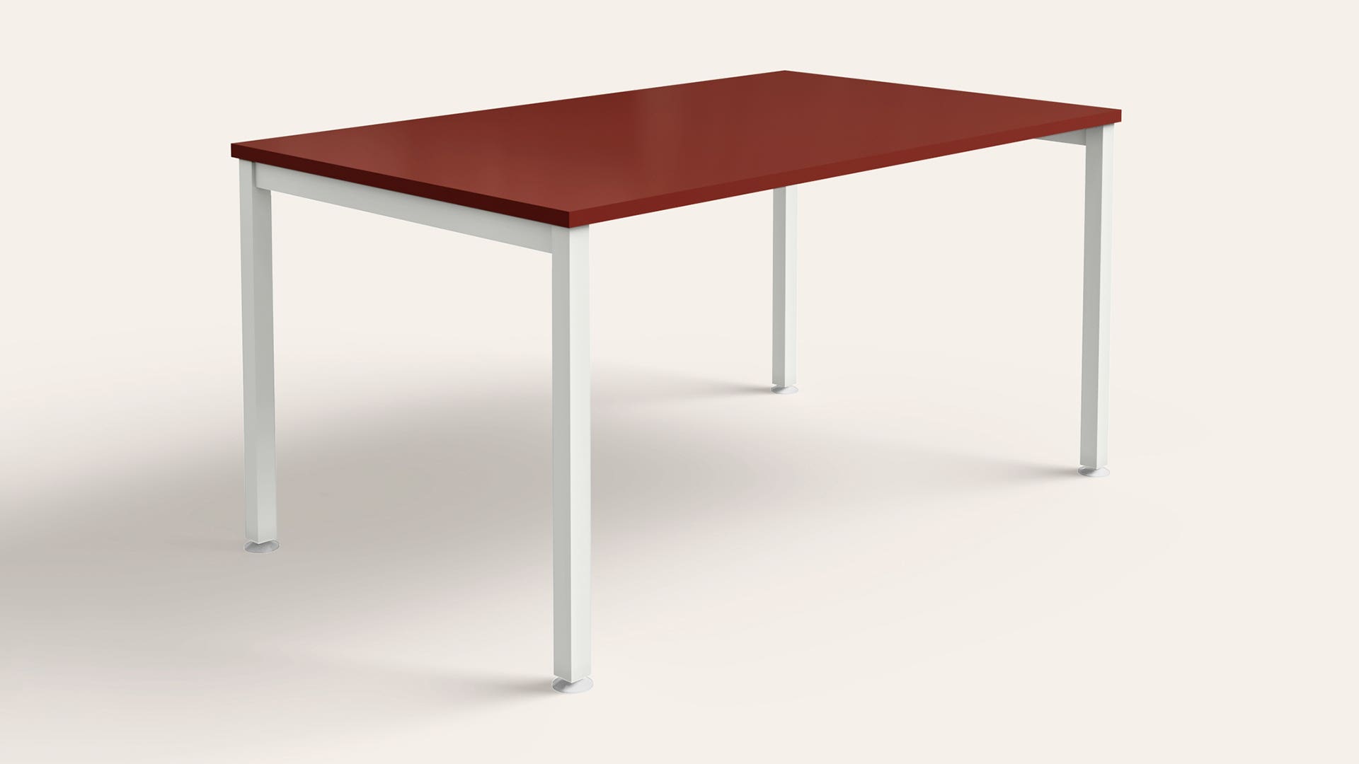 Brew Rectangular Café Table for 6 - 1500 X 900 (Red, Sugar White Legs)