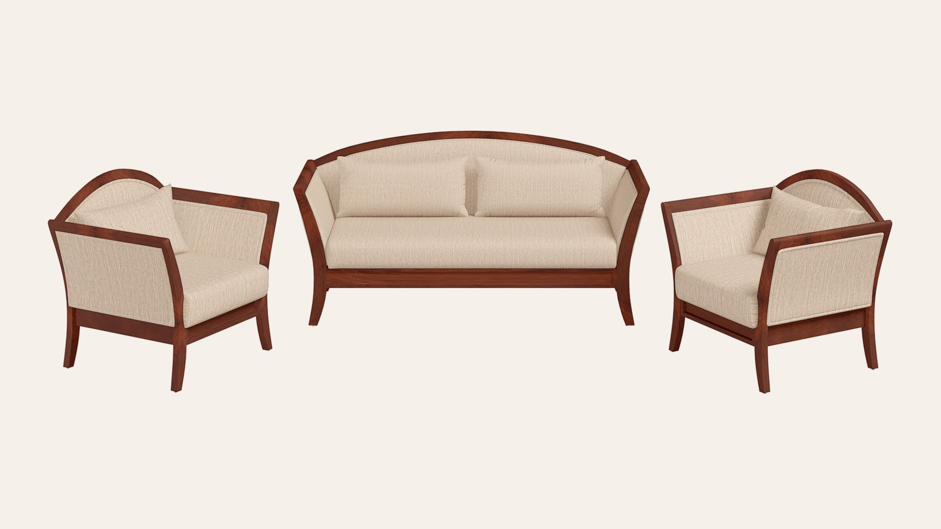 Cedar 5-Seater Fabric Sofa Set (3 Seater + 1 Seater + 1 Seater)