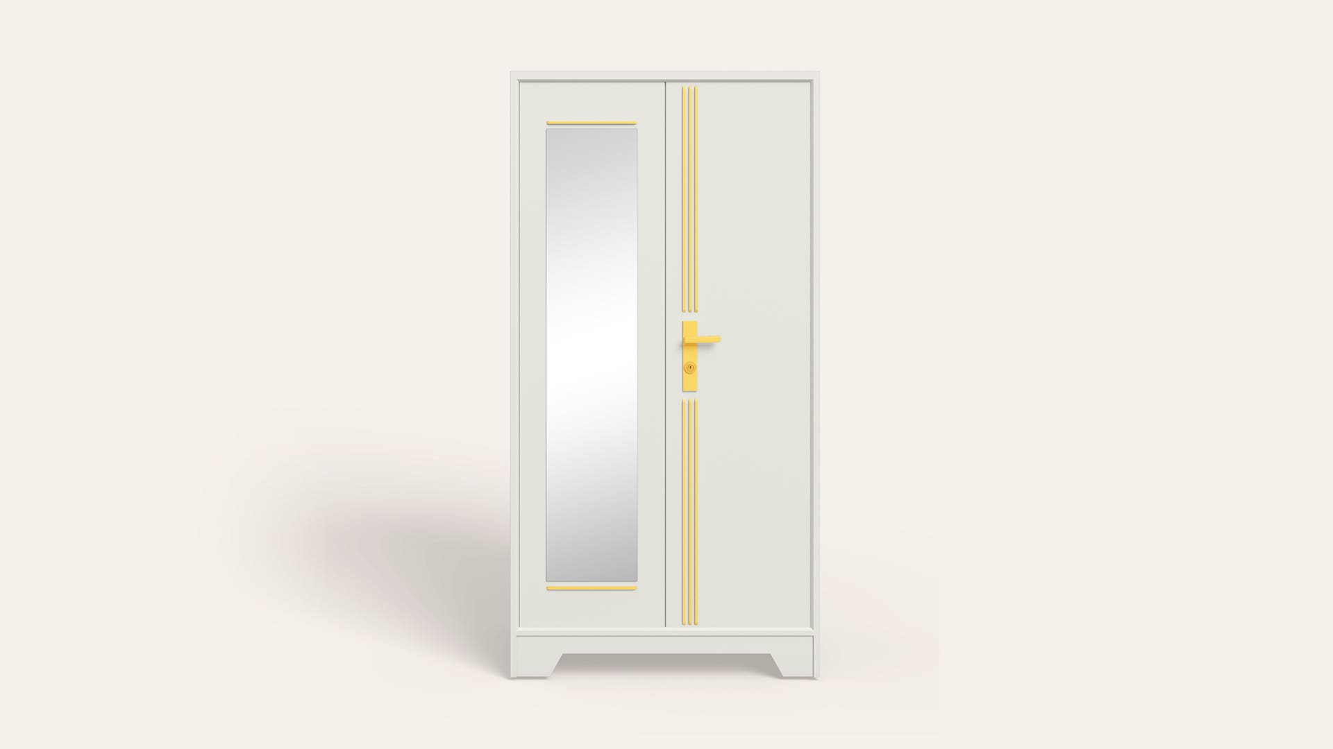 Centurion Plus 2-Door Steel Almirah/Wardrobe with Mirror and Motion Sensor Lights (Bond White)