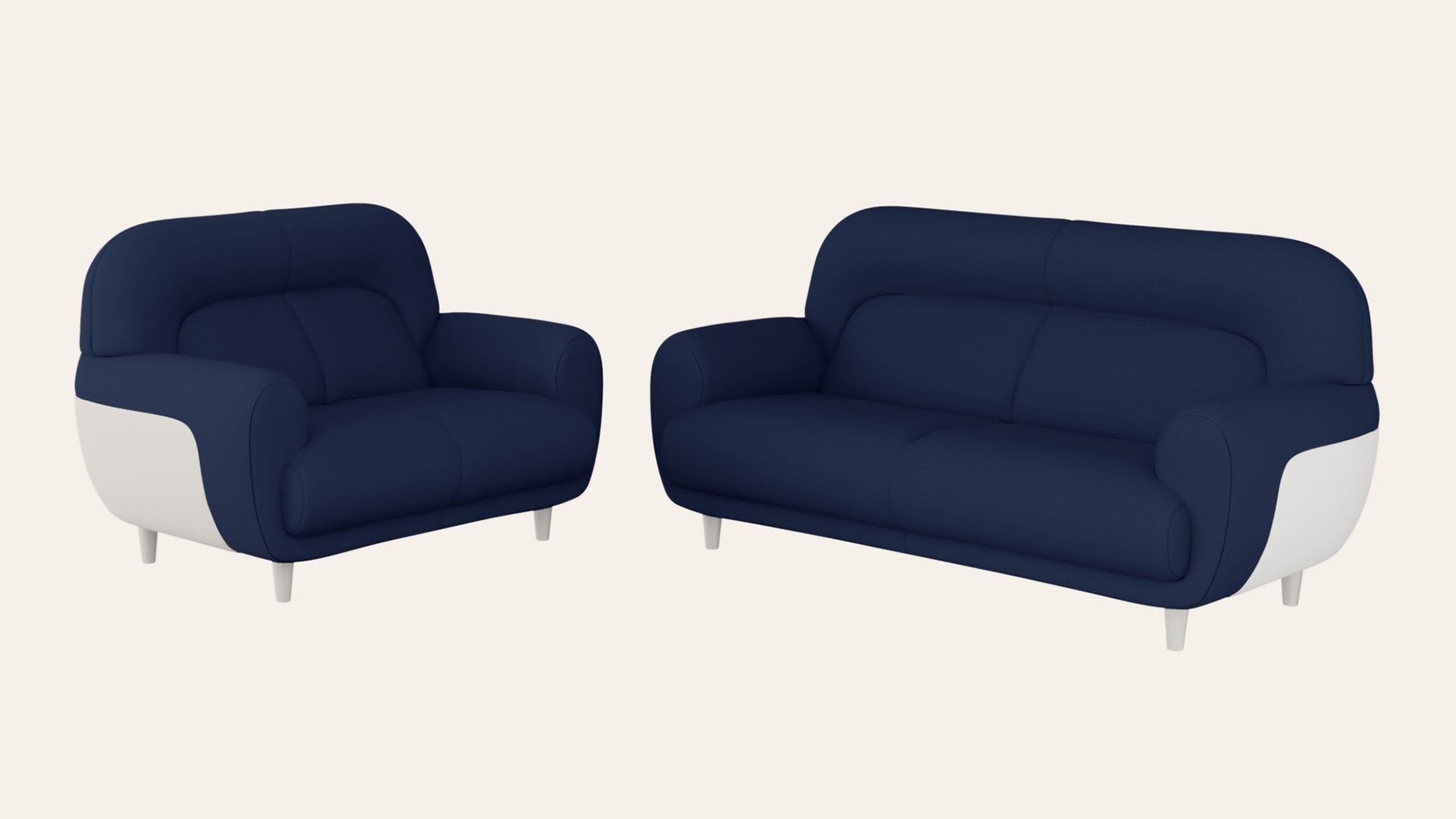 Chubby 5-Seater Fabric Sofa Set (3 Seater + 2 Seater)