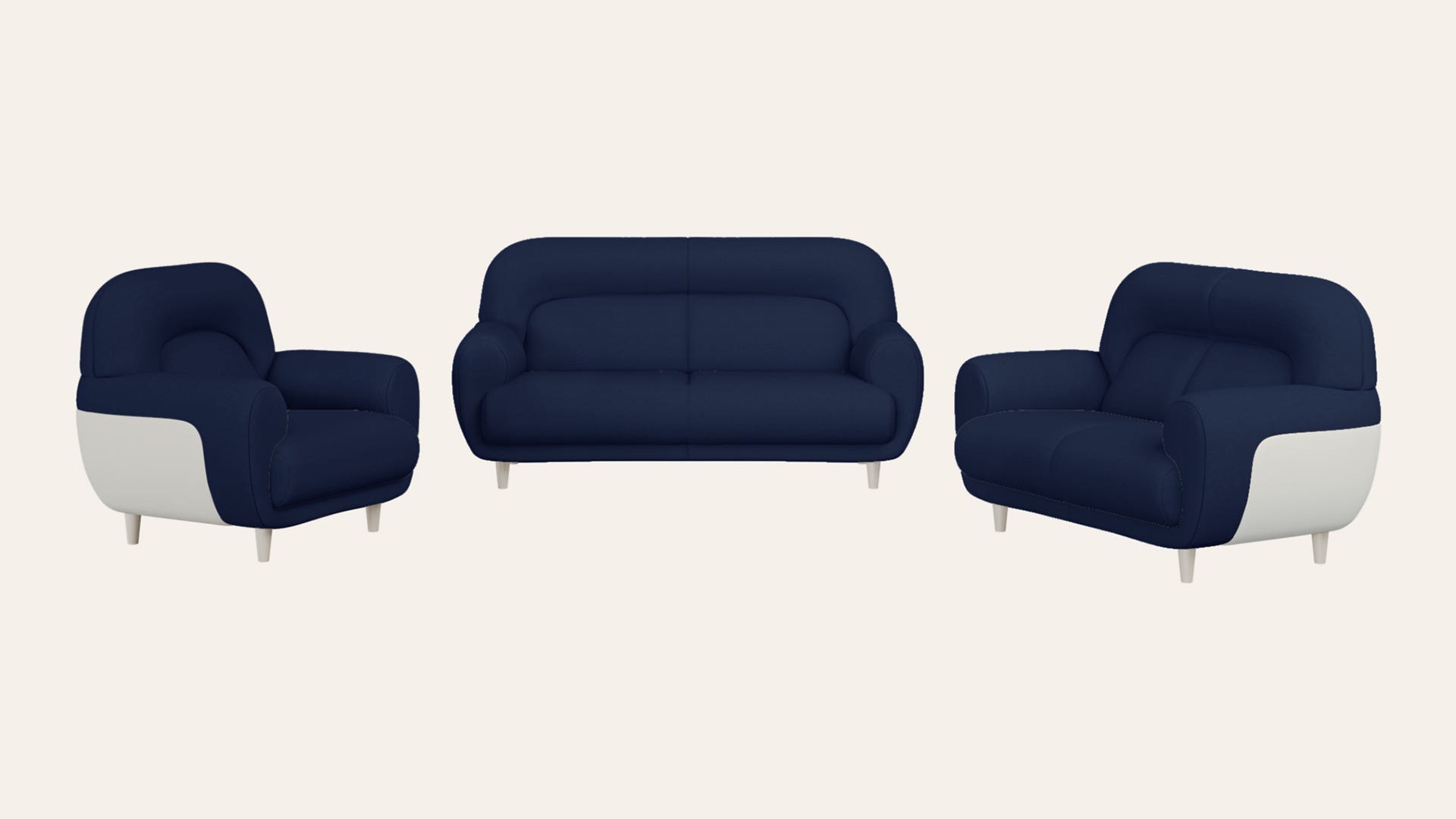 Chubby 6-Seater Fabric Sofa Set (3 Seater + 2 Seater + 1 Seater)
