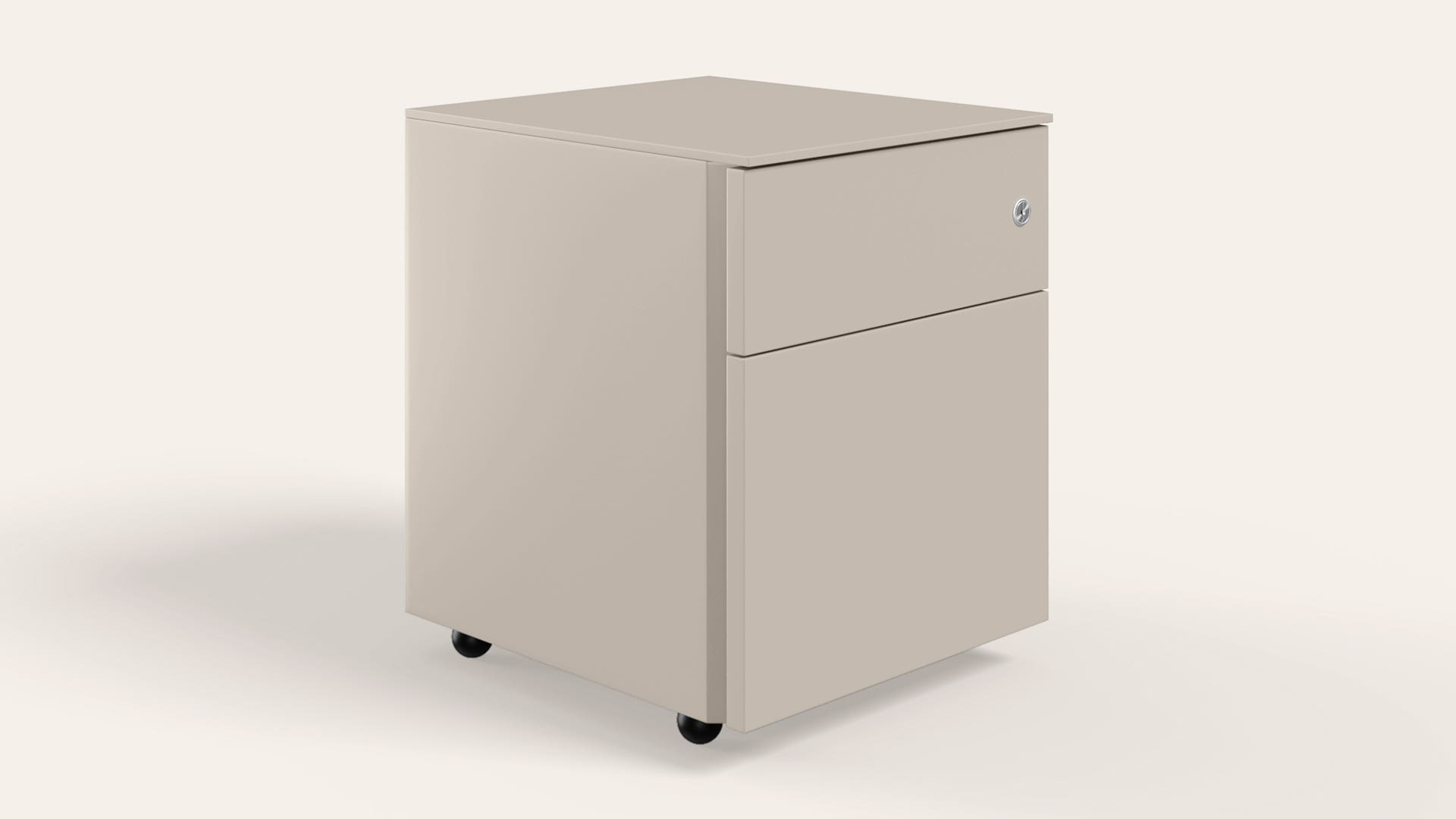 Duo 2 Drawer Metal Desk Storage (Warm Grey)