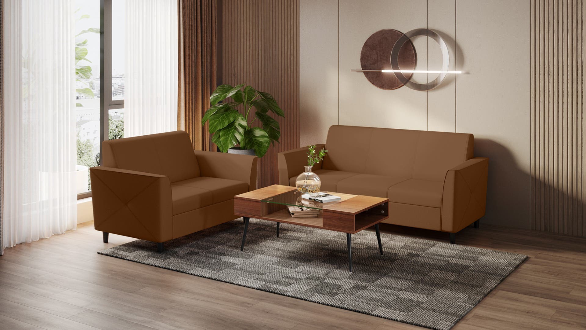 Emperor Synthetic Leather Sofa Set 