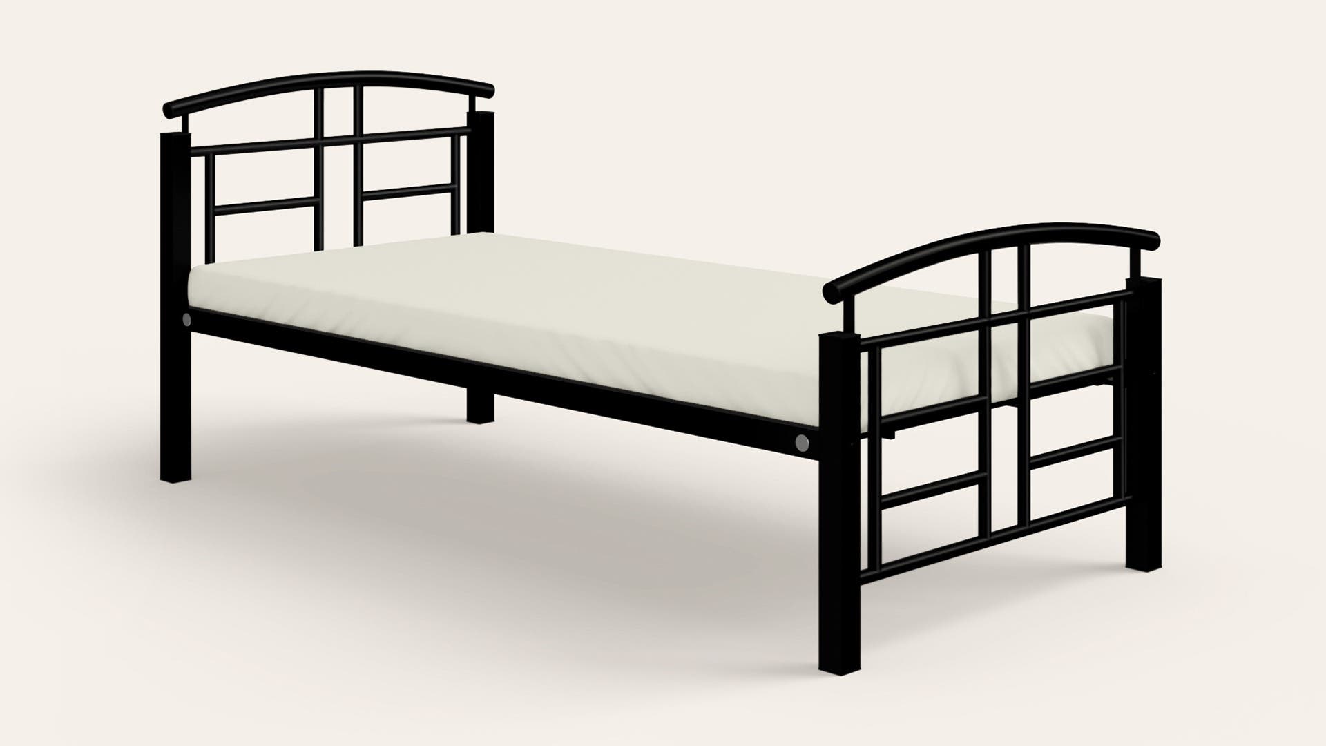 Fiona Single Size Metal Bed and Mattress Combo