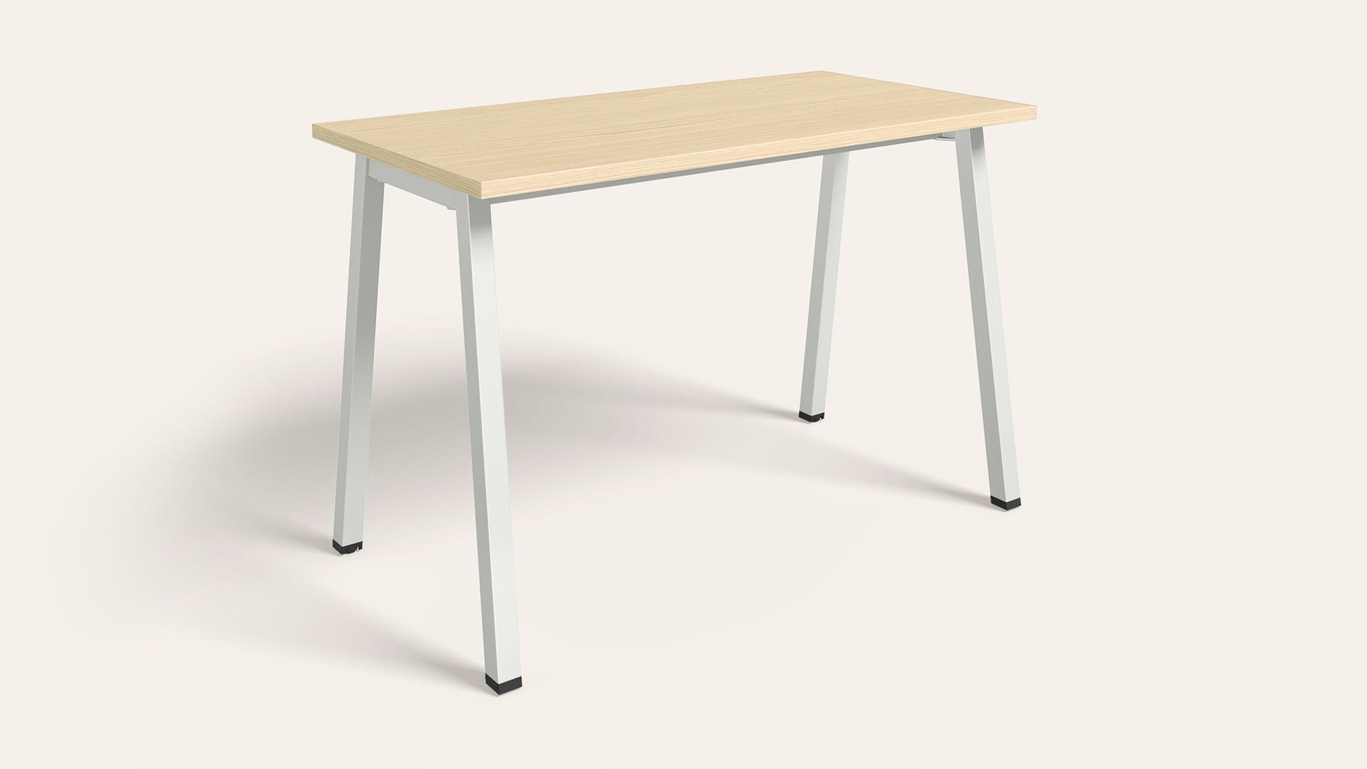Flow Single Workdesk - 1200 X 600 (Douglas Pine Top, Sugar White Legs)