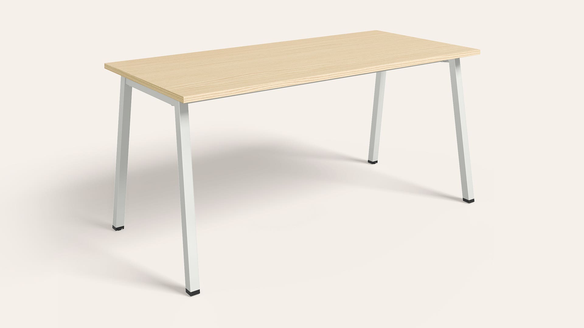 Flow Single Sided Workdesk - 1650 X 750 (Douglus Pine Top with White Legs)