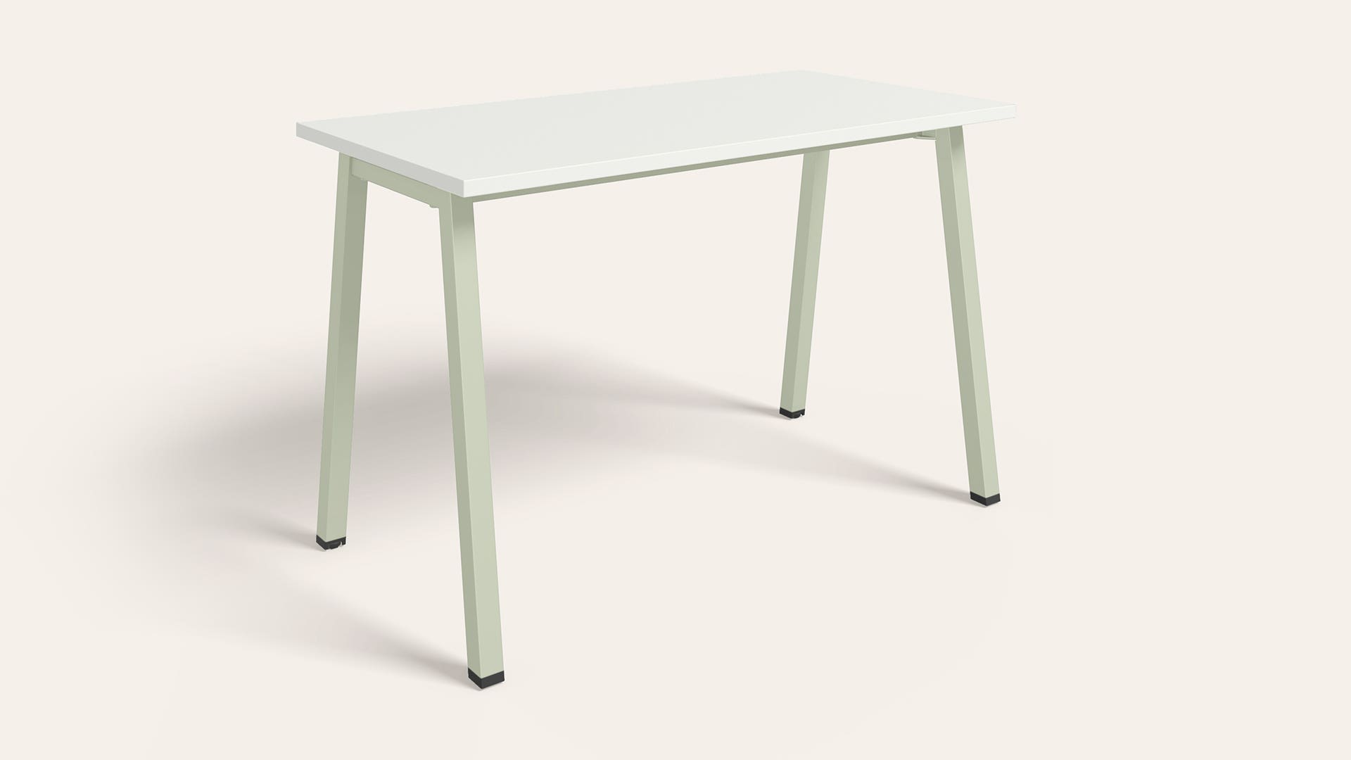 Flow Single Workdesk - 1200 X 600 (Sugar White Top, Gargoyle Legs)