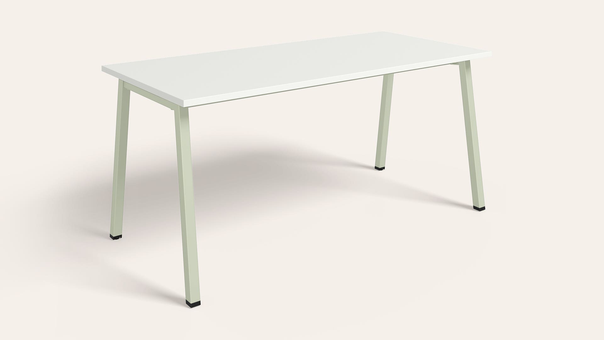 Flow Single Sided Workdesk - 1650 X 750 (Sugar White Top with Gargoyle Legs)