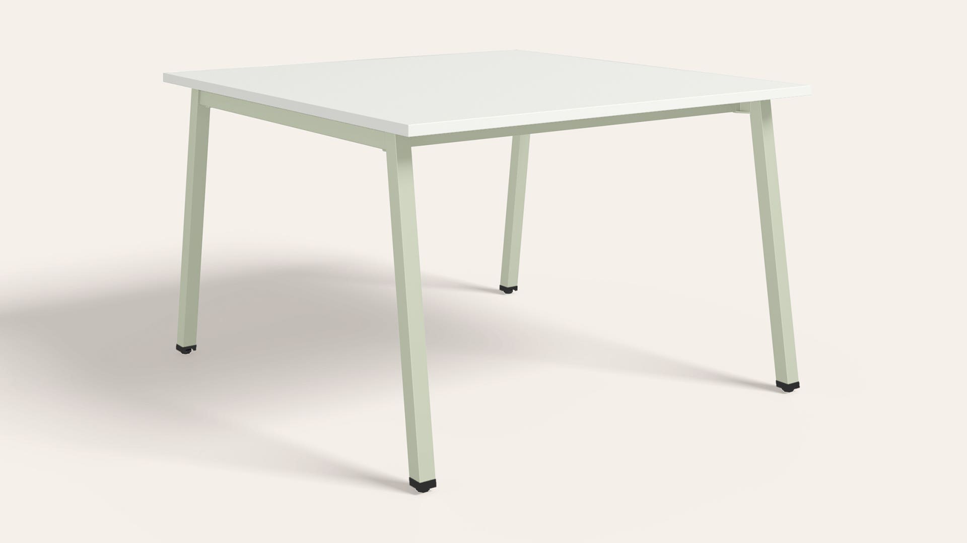 Flow Double Sided Workdesk - 1200 X 1200 (Sugar White Top with Gargoyle Legs)