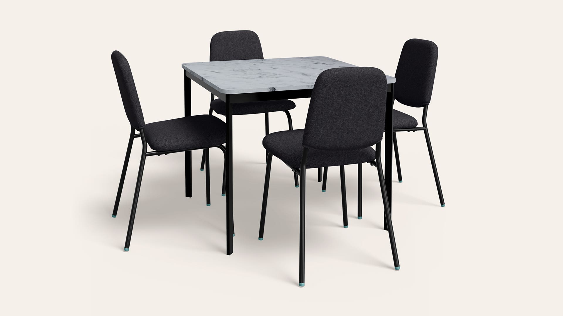 Franky and Kalyx 4-Seater Wooden Square Dining Set