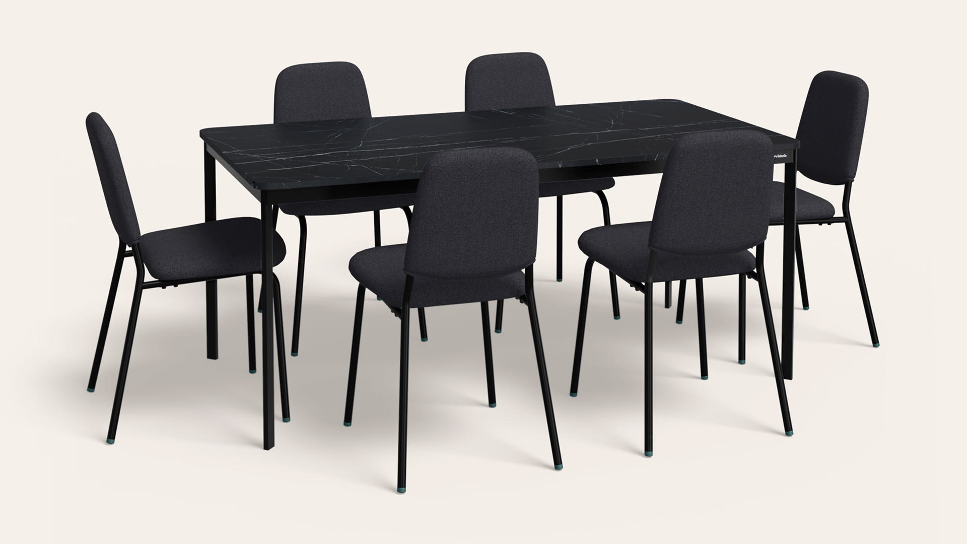 Franky and Kalyx 6-Seater Wooden Rectangular Dining Set