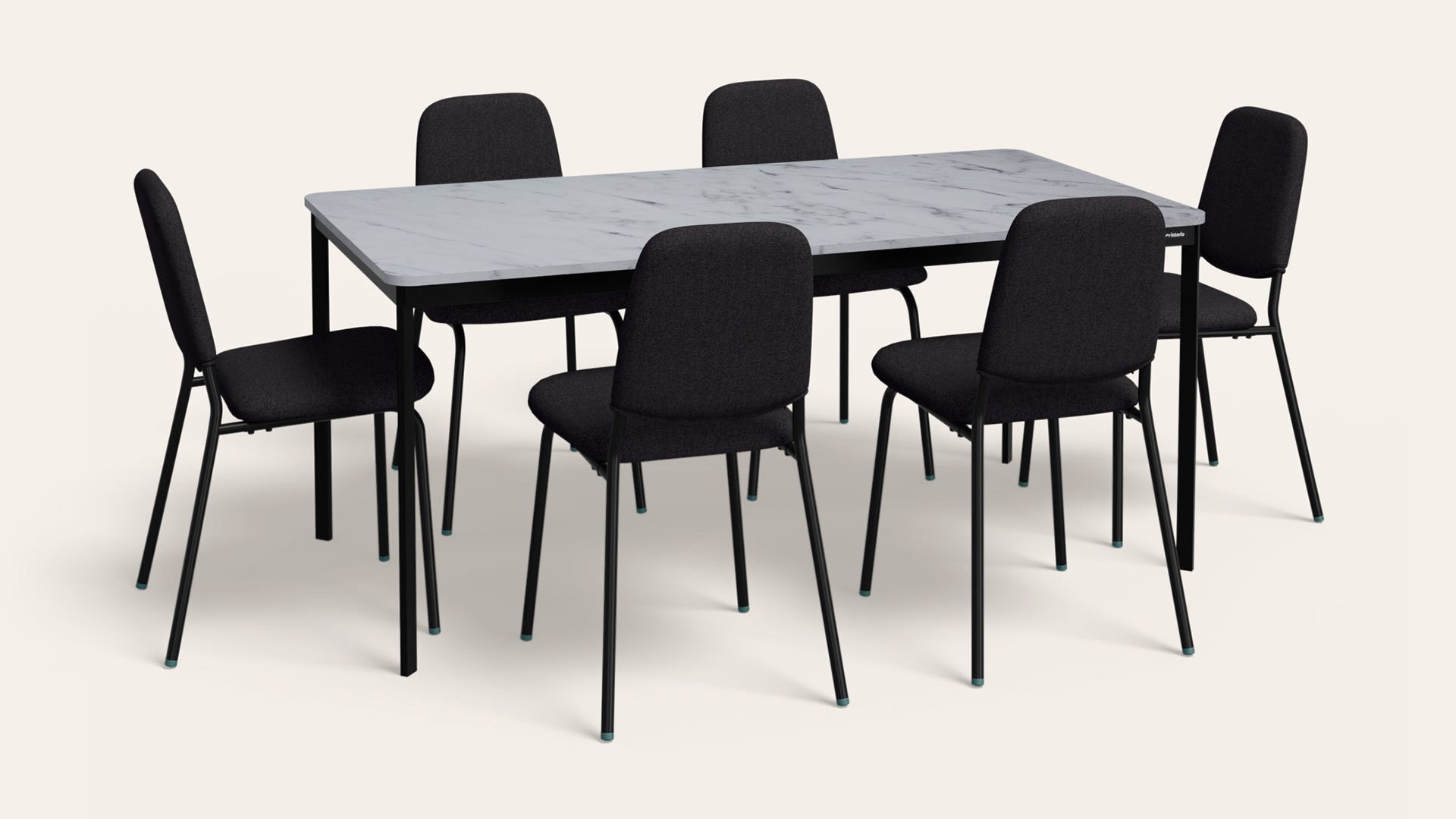 Franky and Kalyx 6-Seater Wooden Rectangular Dining Set