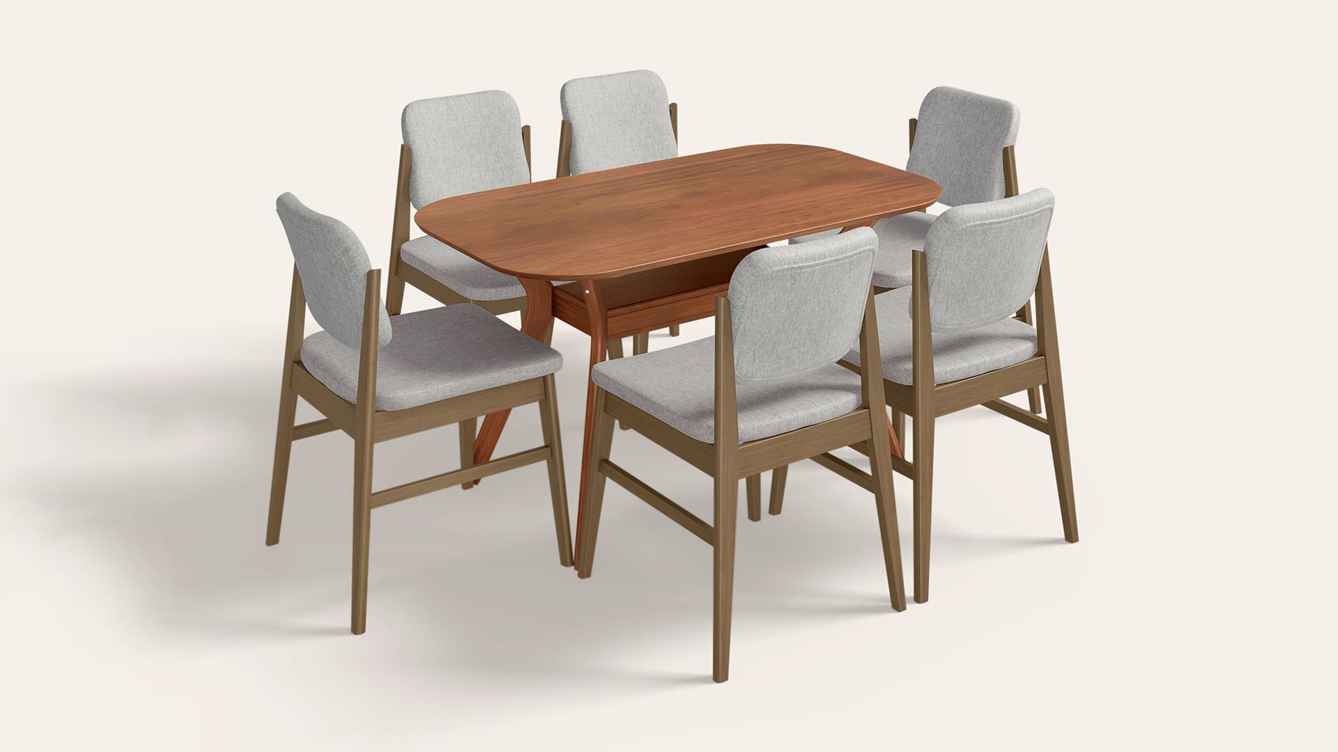 Garnet Rectangular 6 Seater Solid Wood Dining Set