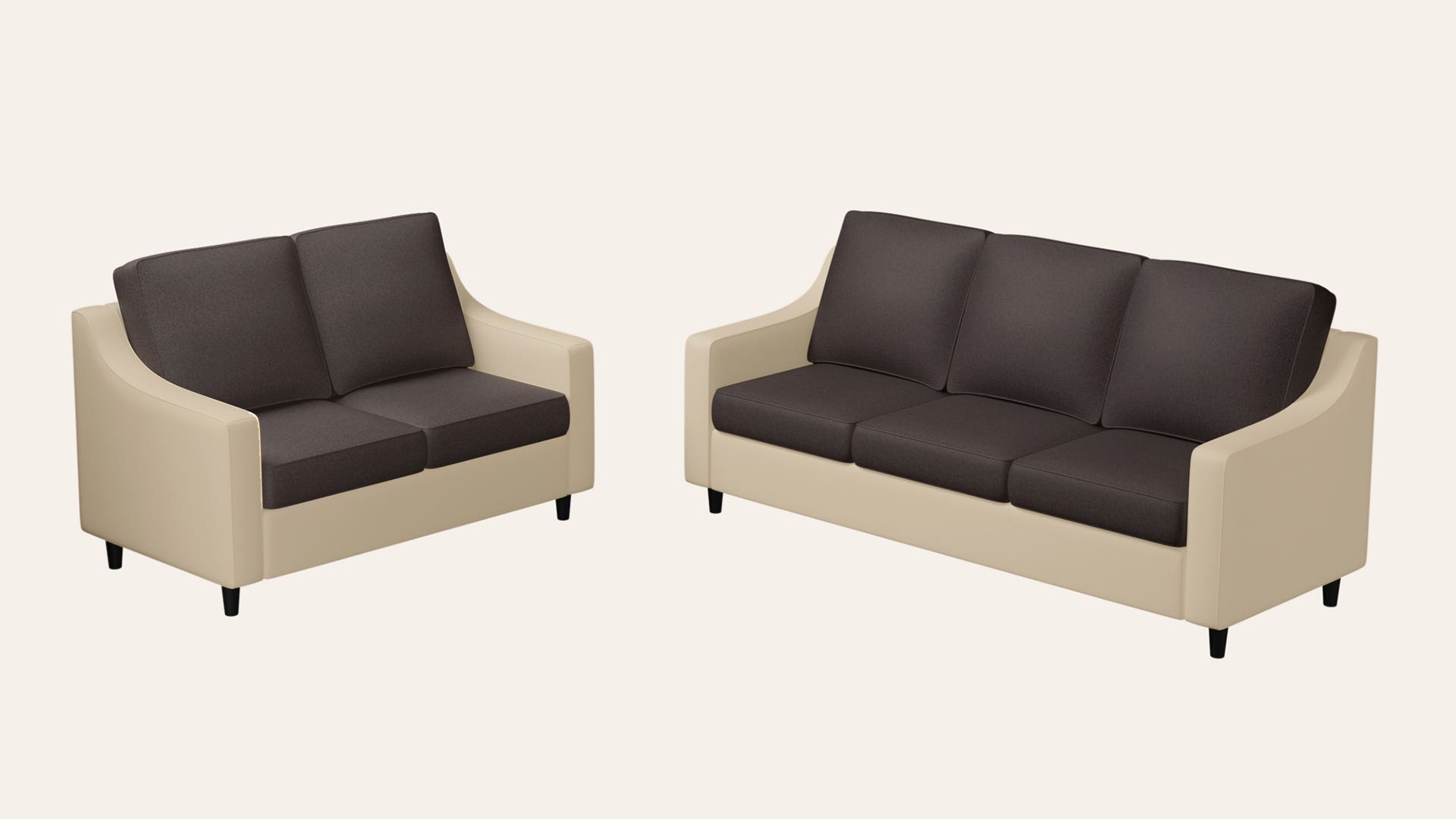 Glee 5-Seater Fabric Sofa Set (3 Seater + 2 Seater)