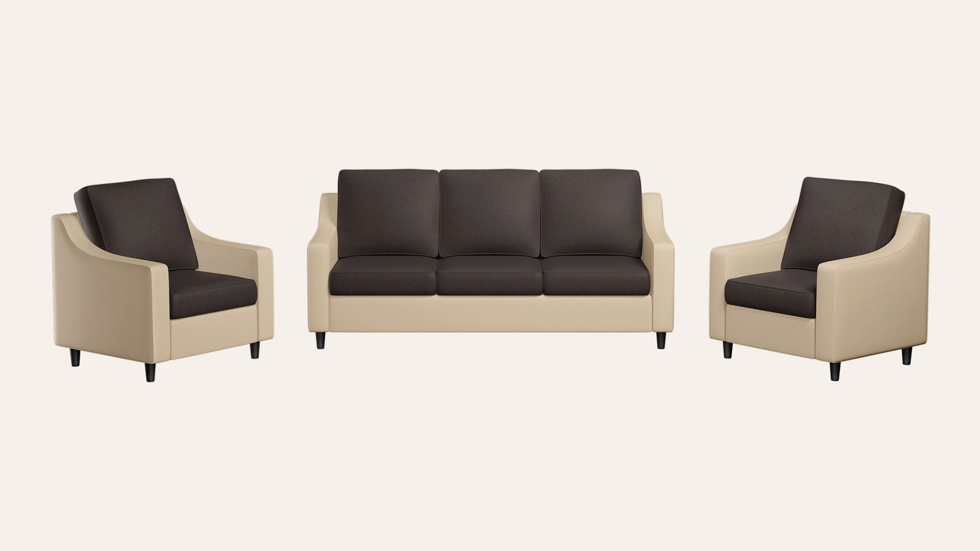 Glee 5-Seater Fabric Sofa Set (3 Seater + 1 Seater + 1 Seater)