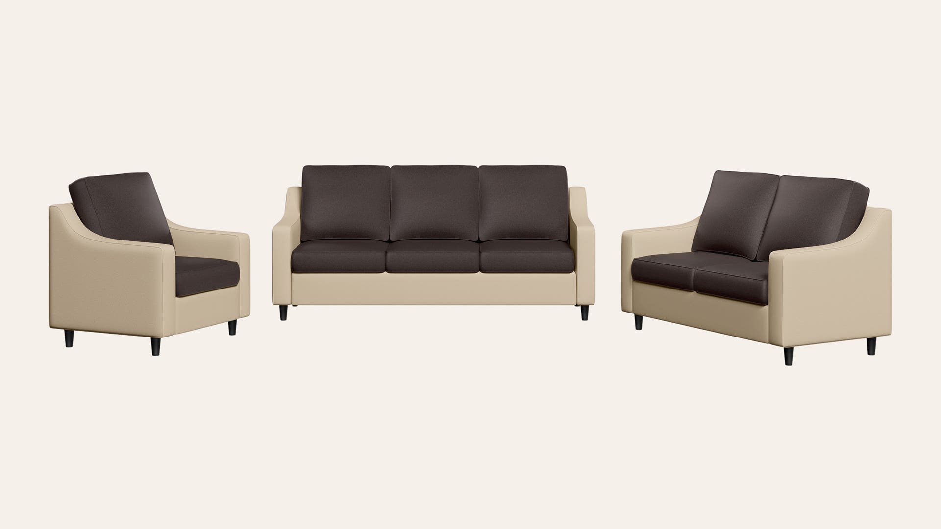 Glee 6-Seater Fabric Sofa Set (3 Seater + 2 Seater + 1 Seater)
