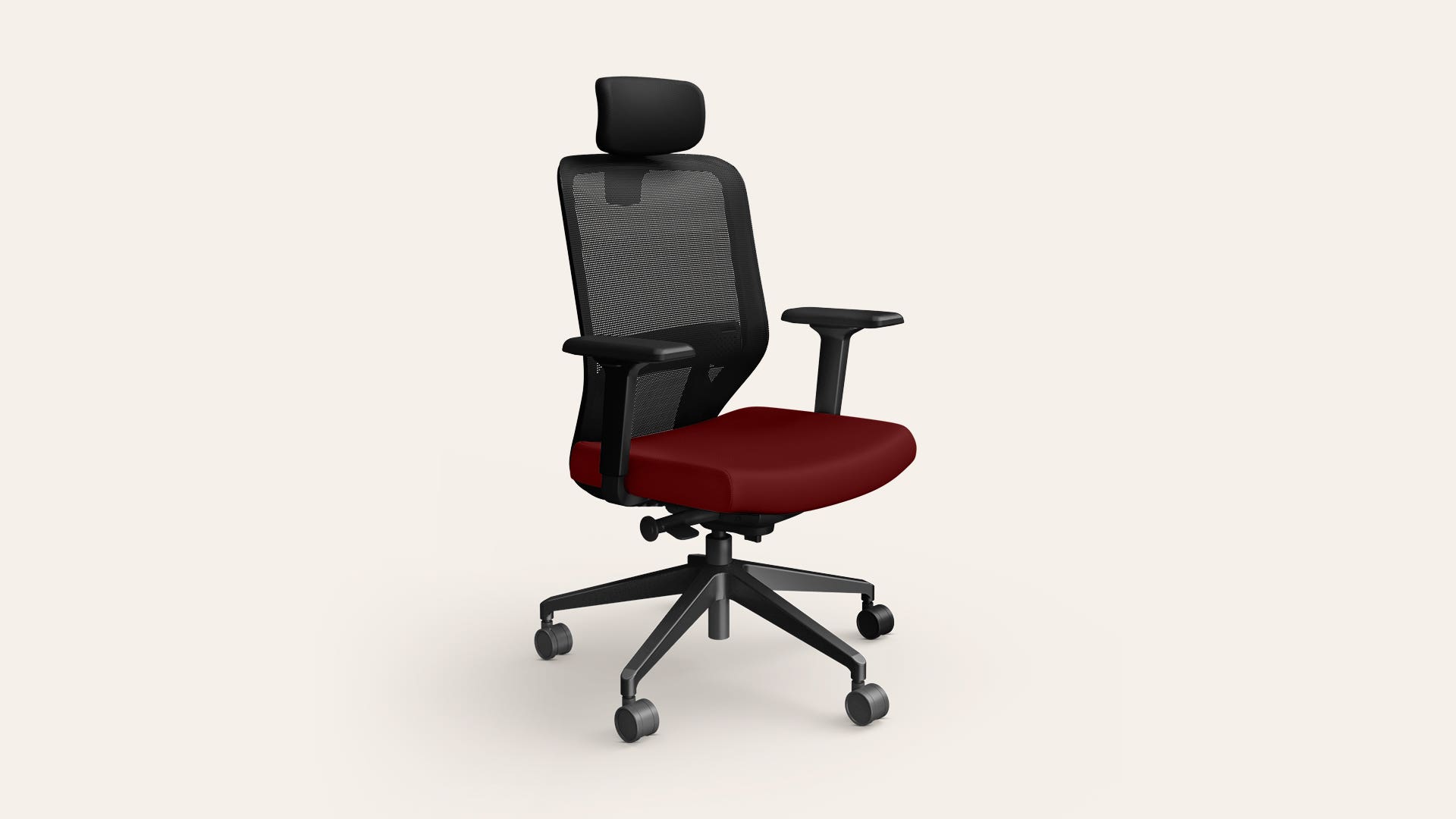 Greta 2.0 High Back Fabric Ergonomic Office Chair (Milan Red with Black Body)