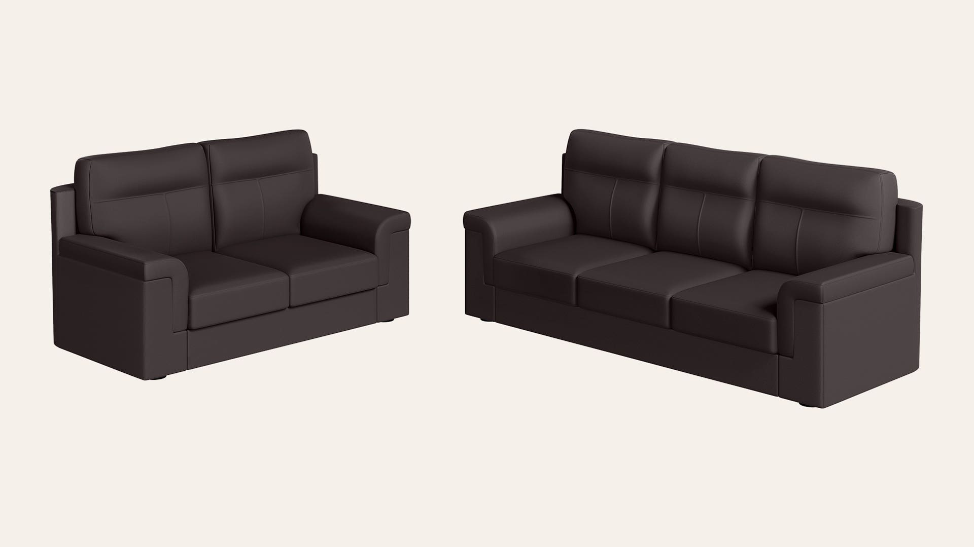 Greta 5-Seater Synthetic Leather Sofa Set (3 Seater + 2 Seater)