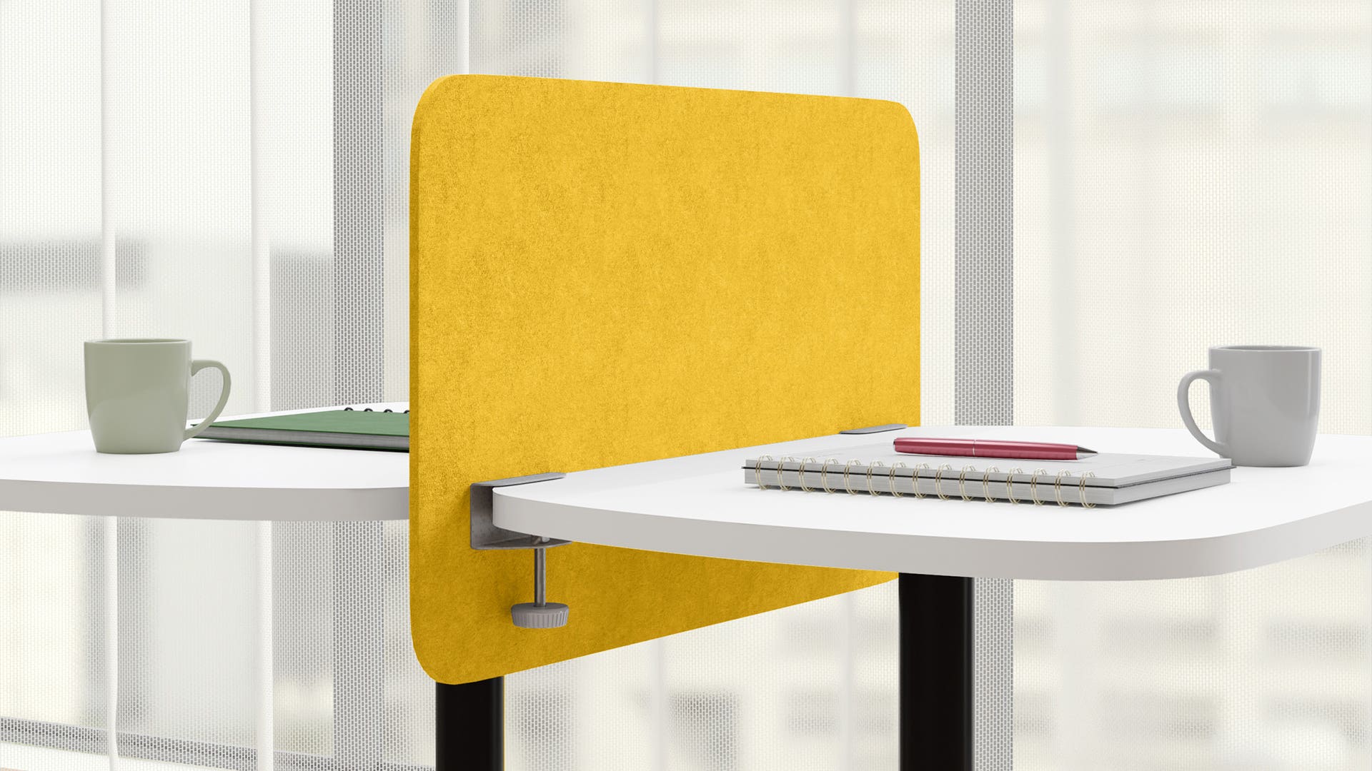 Hush Edge Mounted Privacy Screen - 800 X 450 (Bright Yellow)