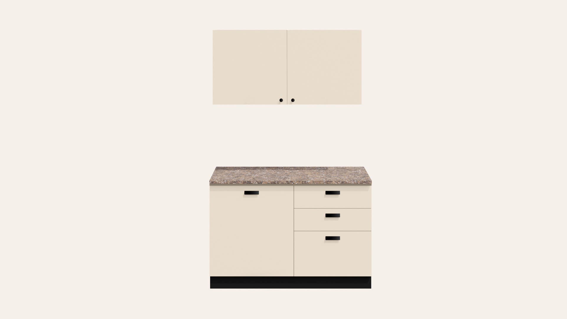 Modular Kitchen Add-On Set with Countertop, Cabinets and Pull-out Drawers