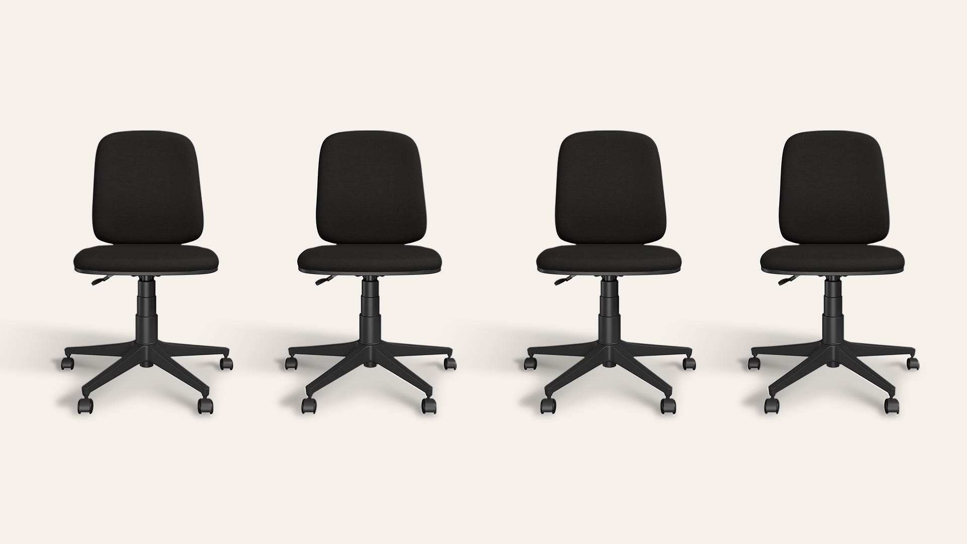 Learn Fabric Adjustable Height Revolving Study Chair Set (Black, Set of 4)
