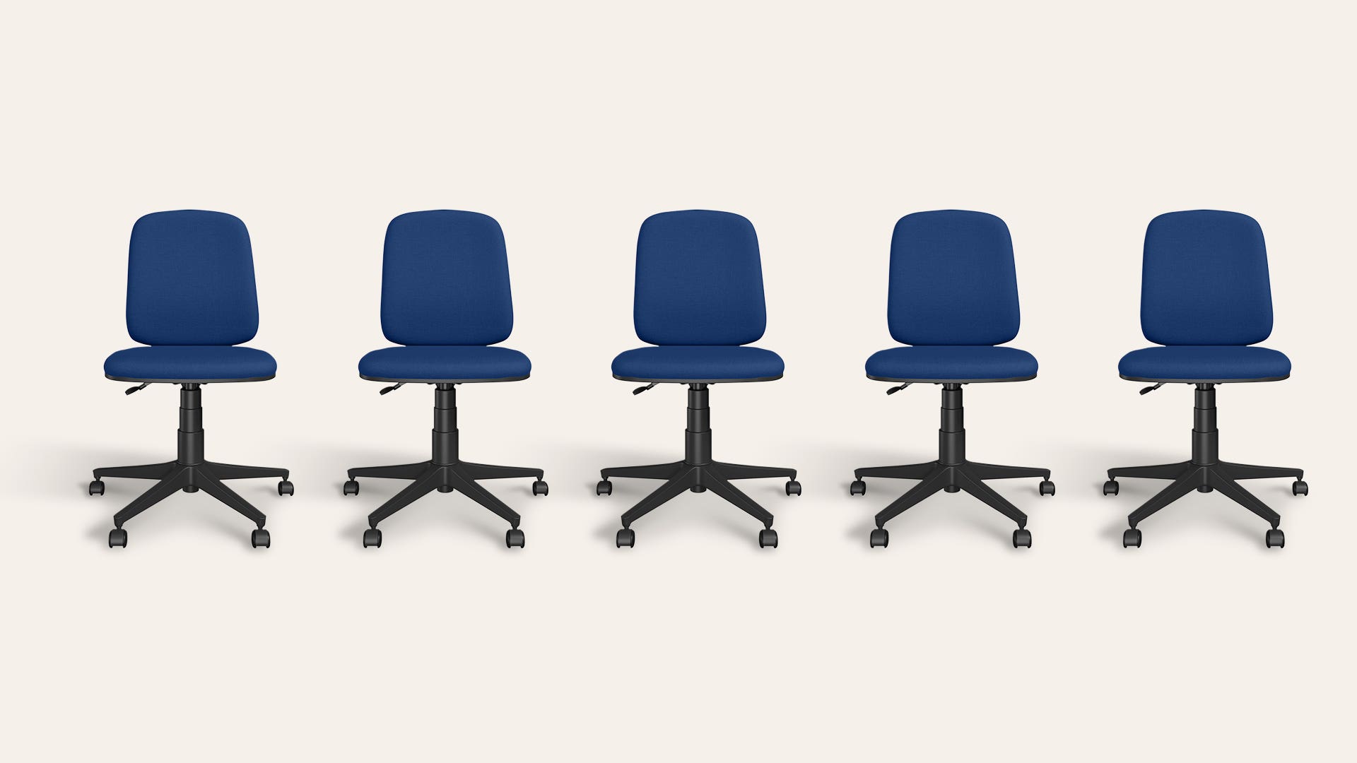 Learn Fabric Adjustble Height Revolving Study Chair Set (Royal Blue, Set of 5)