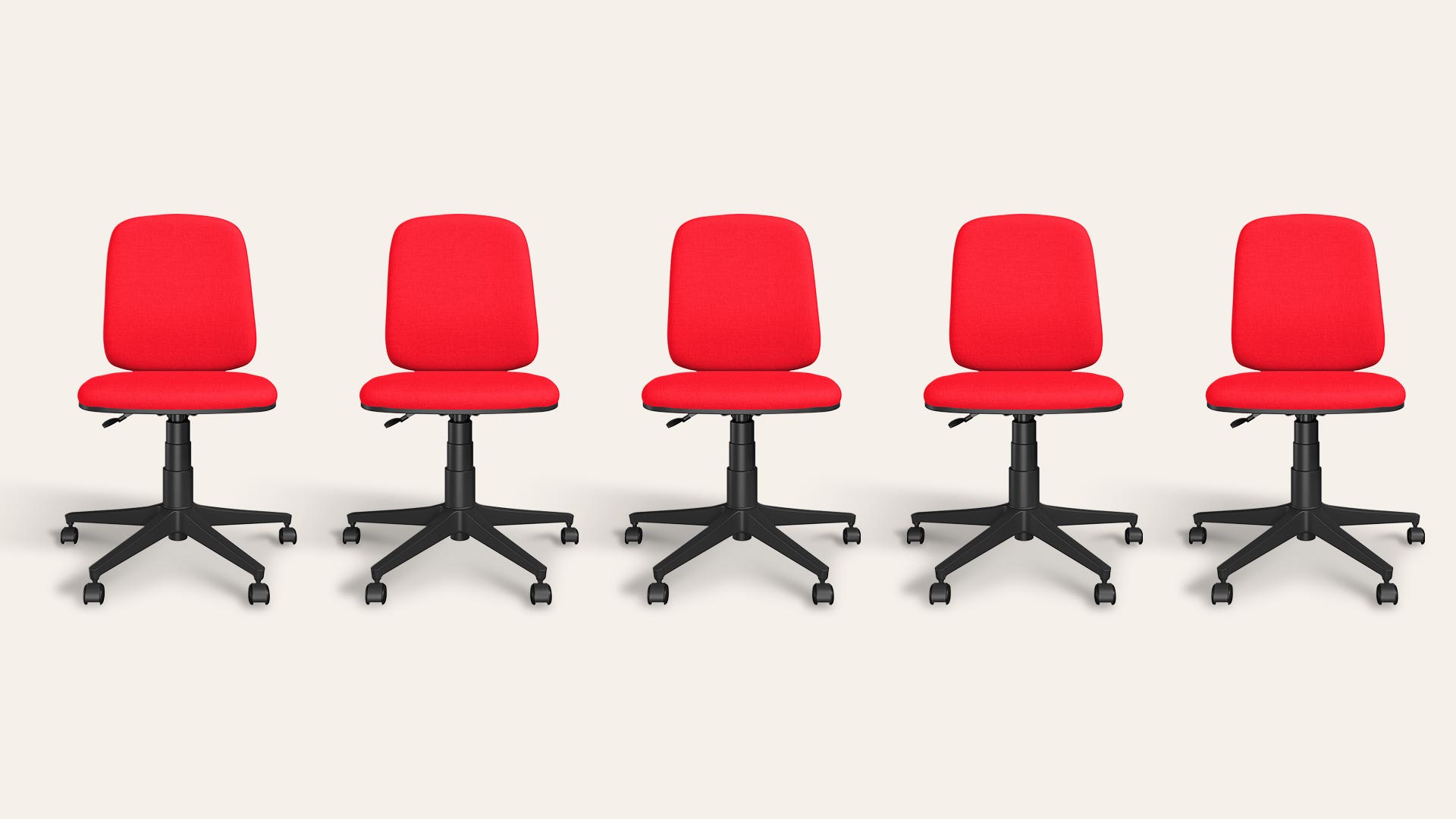 Learn Fabric Adjustble Height Revolving Study Chair Set (Milan Red, Set of 5)