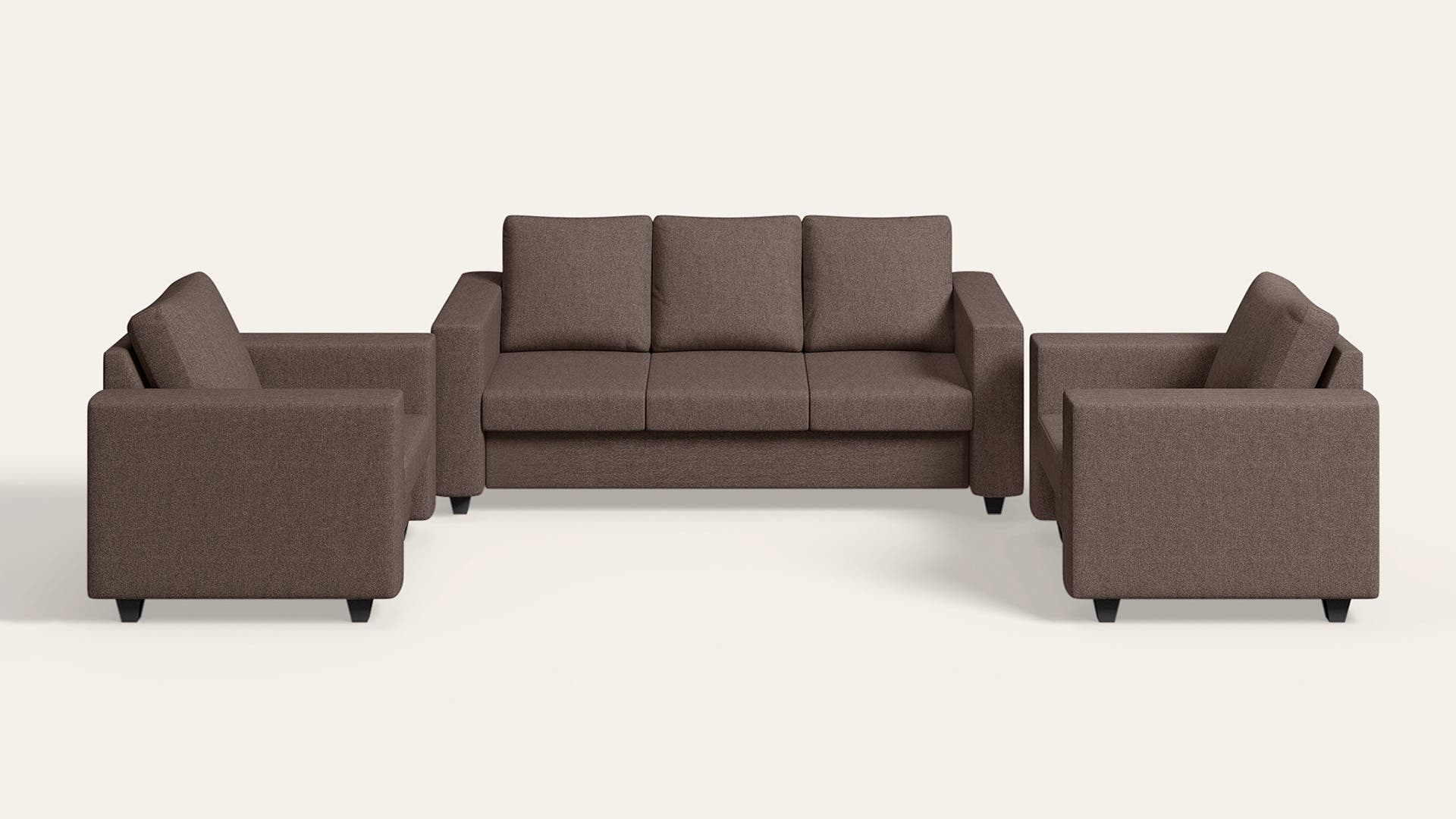 Magnate 5-Seater Fabric Sofa Set(3 Seater + 1 Seater + 1 Seater)