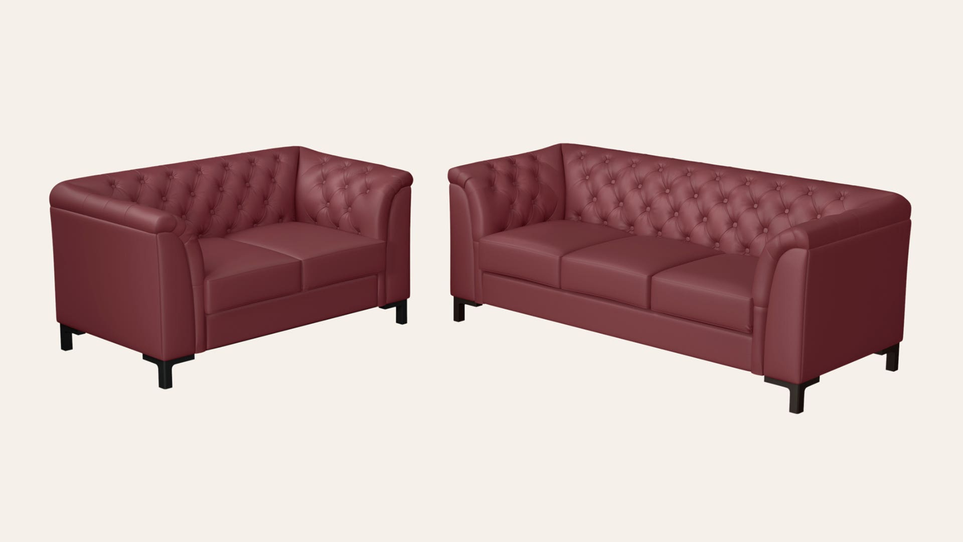 Majesta Plus 5-Seater Leather Sofa Set (3 Seater + 2 Seater)