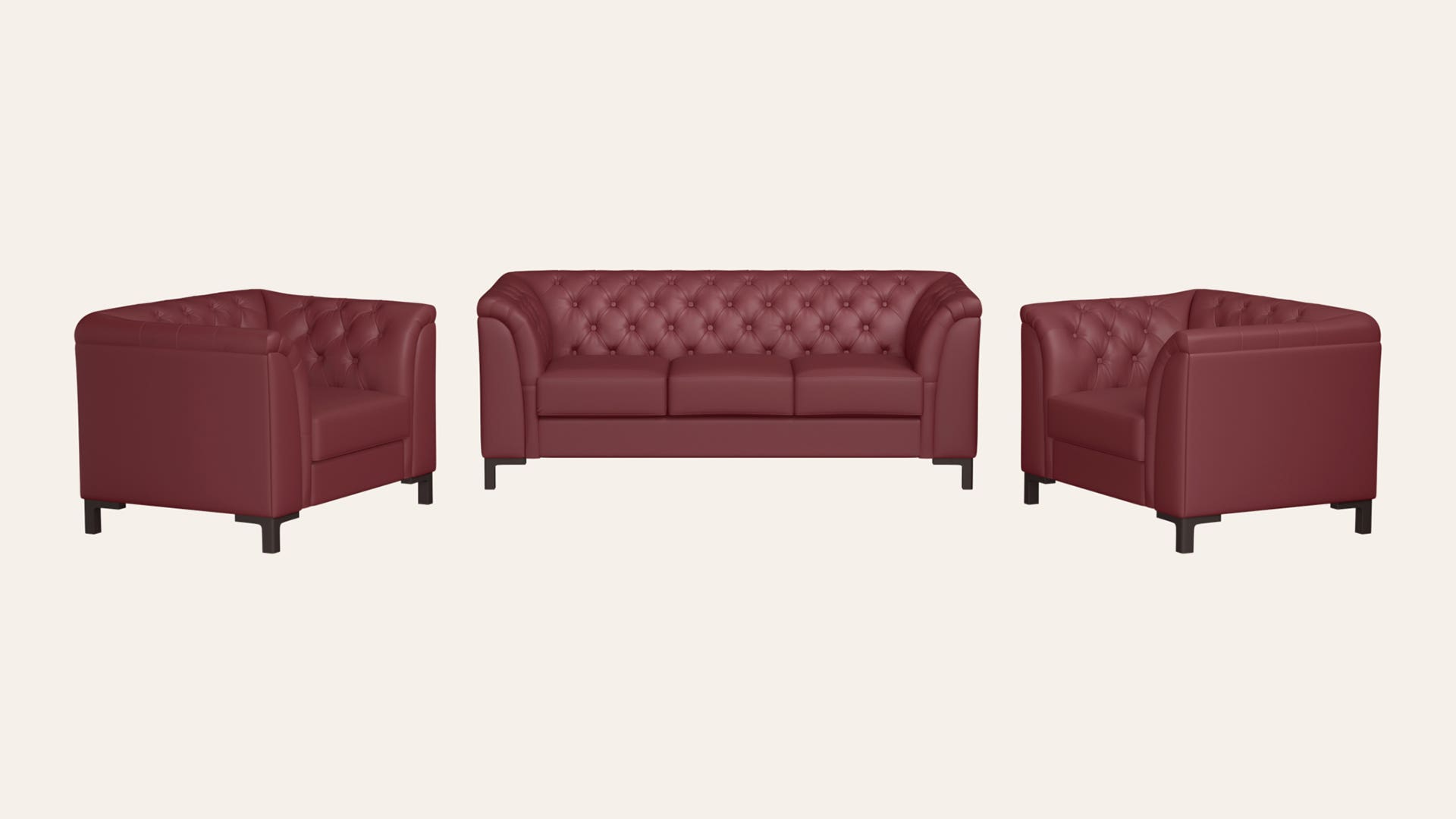 Majesta Plus 5-Seater Leather Sofa Set (3 Seater + 1 Seater + 1 Seater)