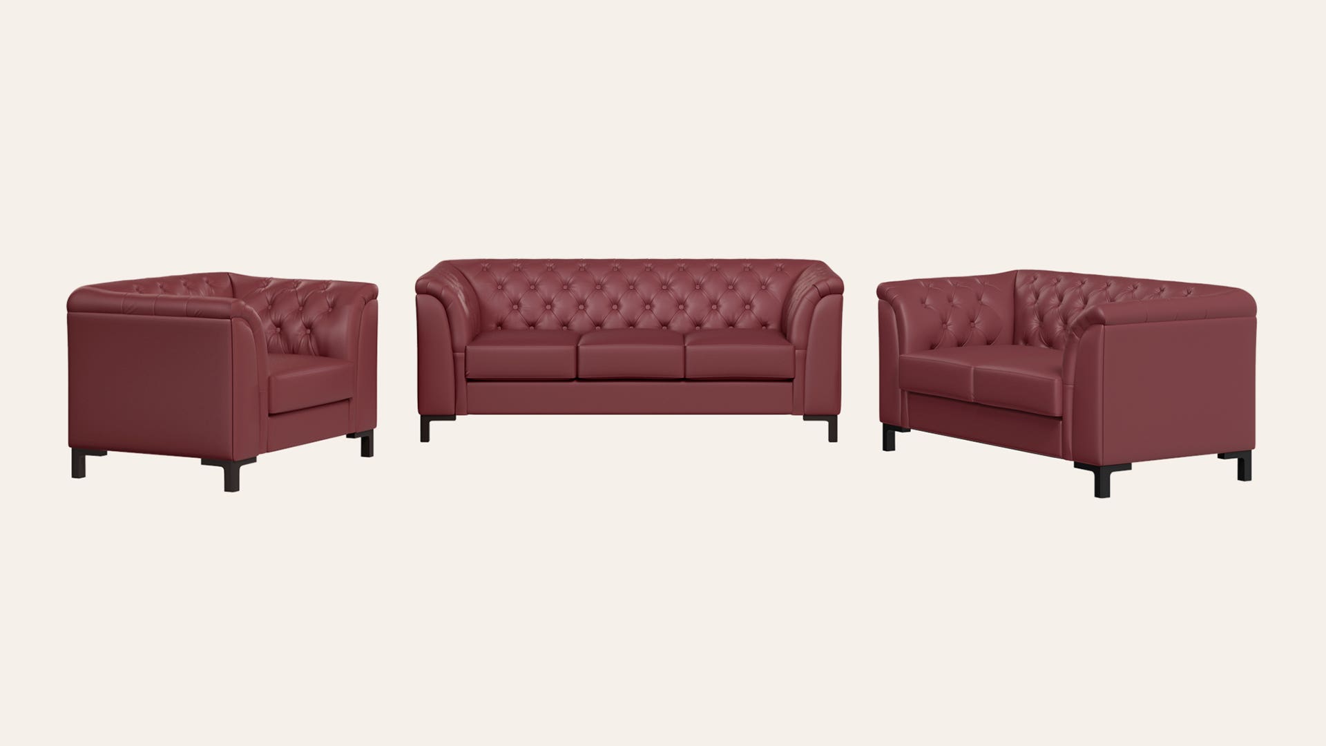 Majesta Plus 6-Seater Leather Sofa Set (3 Seater + 2 Seater + 1 Seater)