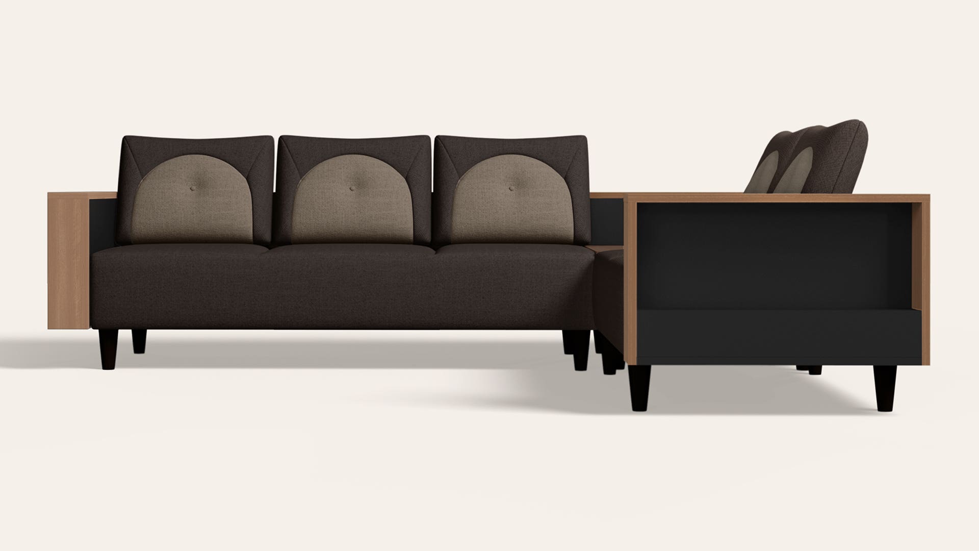Pangram 5-Seater Fabric L-Shape Sofa with Storage