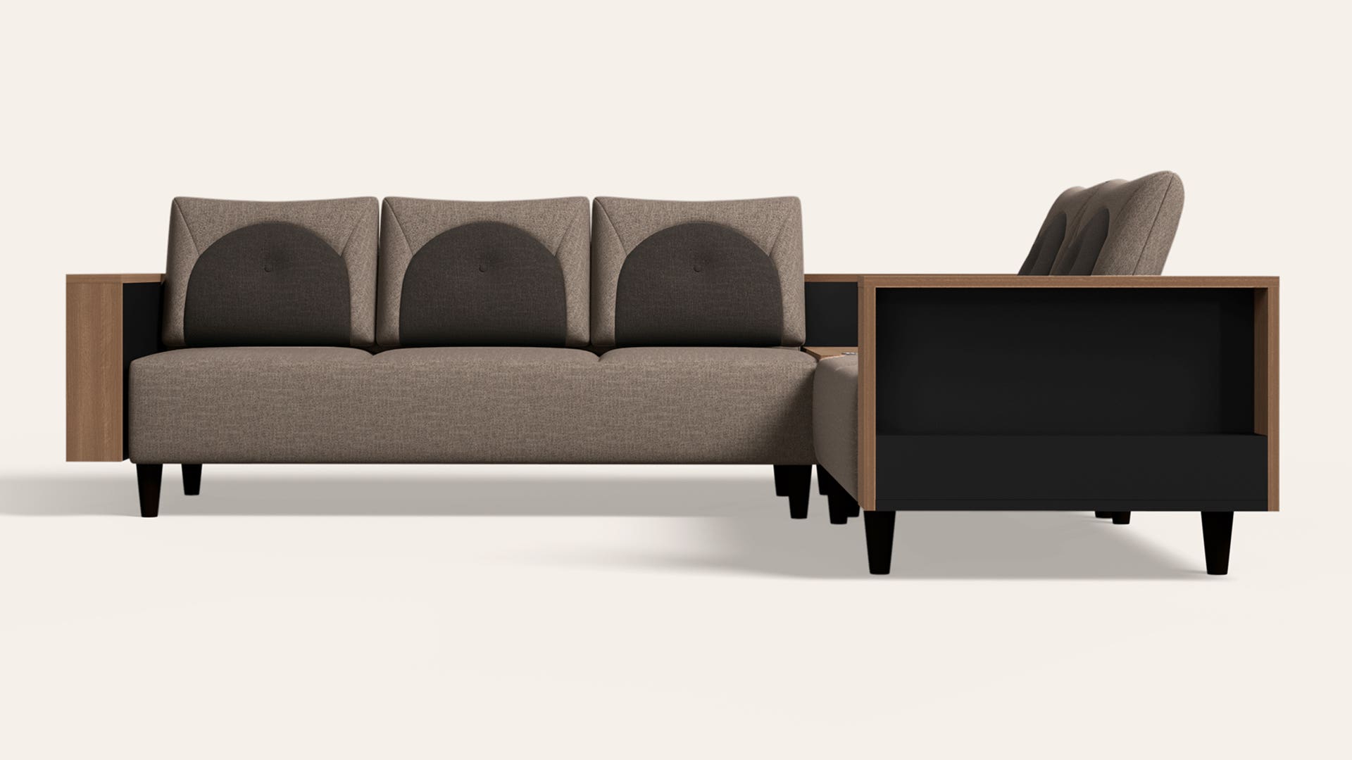 Pangram 5-Seater Fabric L-Shape Sofa with Storage