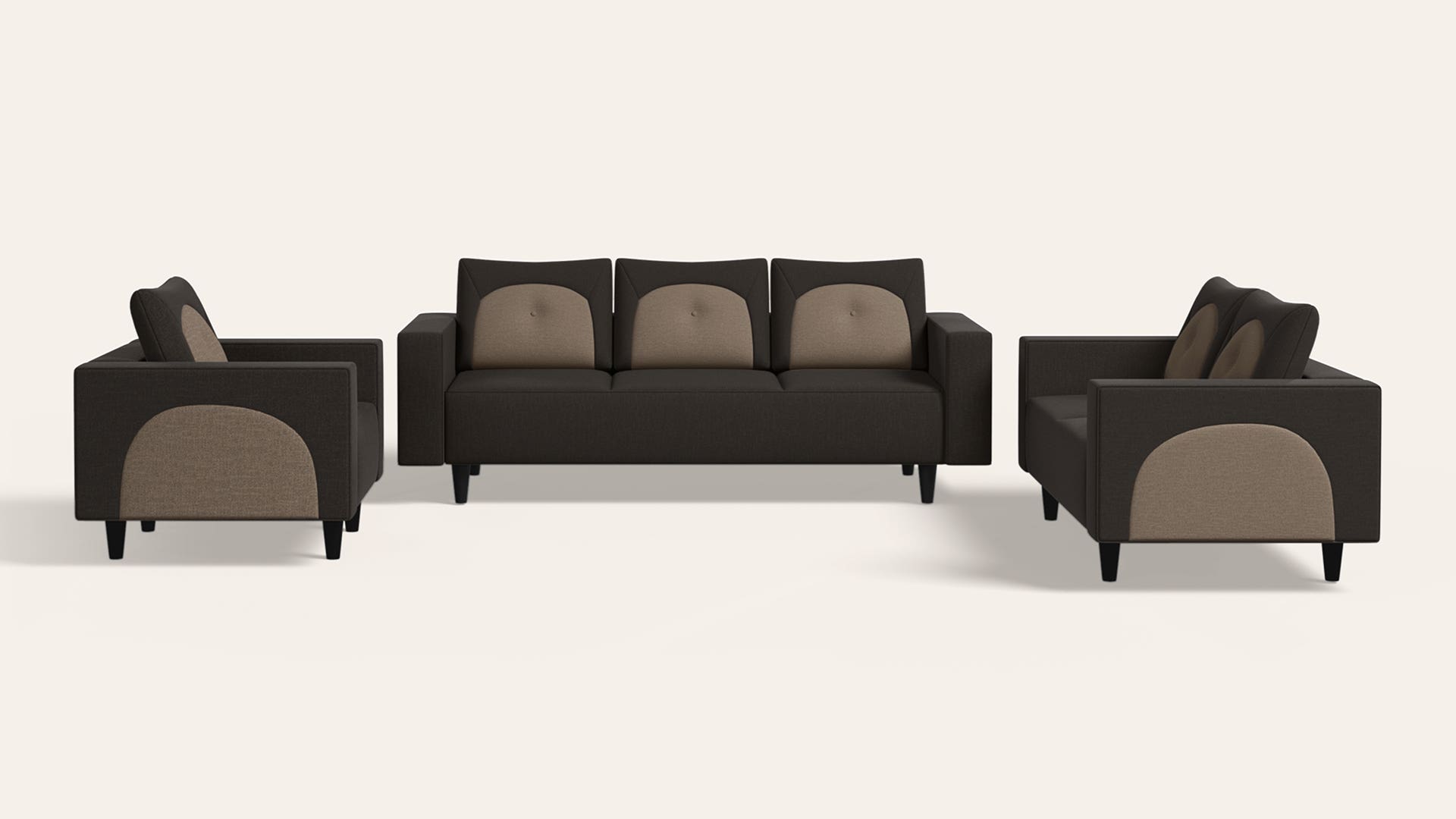 Pangram 6-Seater Fabric Sofa Set (3+2+1)