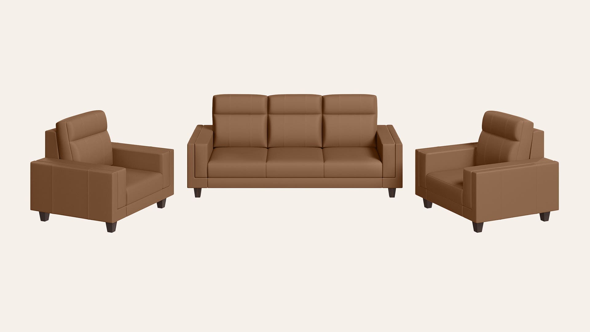 Paradise 5-Seater Synthetic Leather Sofa Set (3 Seater + 1 Seater + 1 Seater)