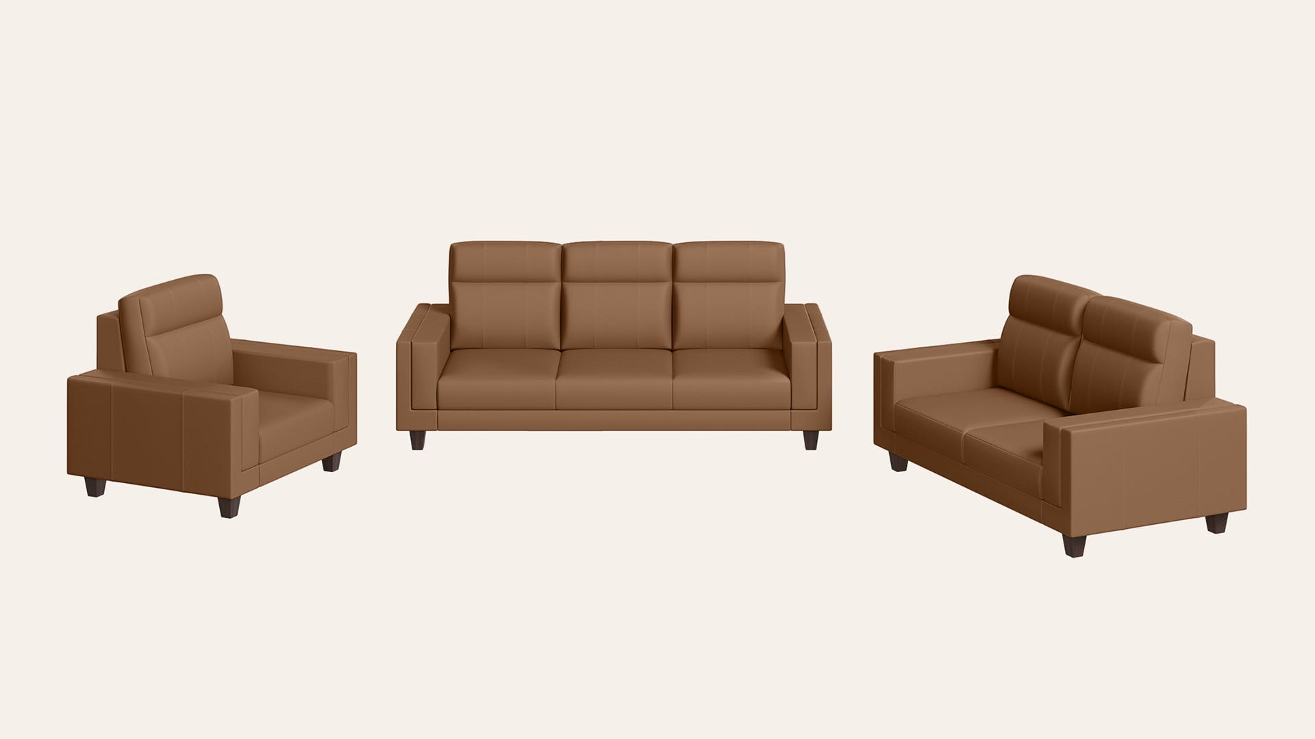 Paradise 6-Seater Synthetic Leather Sofa Set (3 Seater + 2 Seater + 1 Seater)