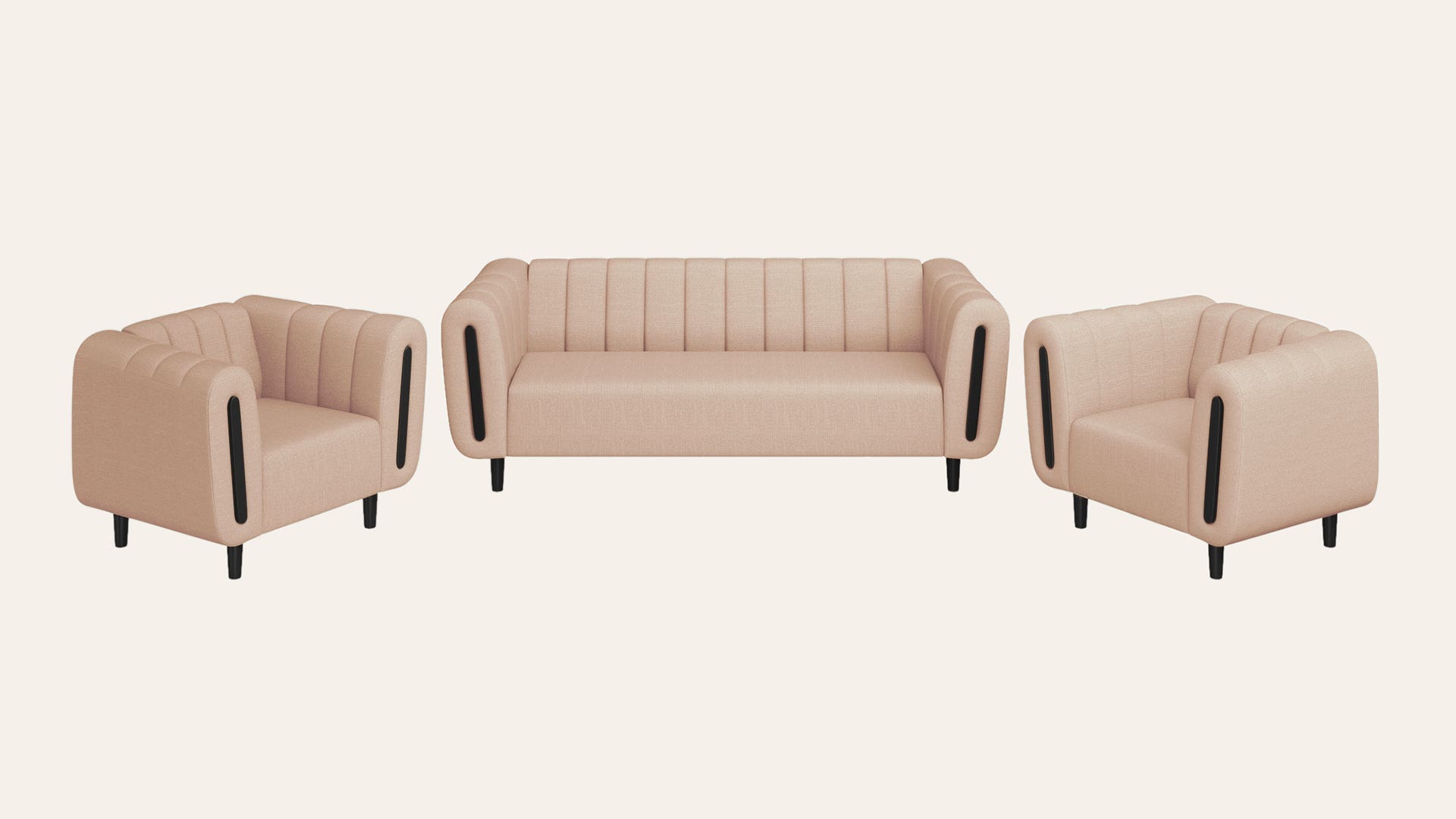 Paramount 5-Seater Fabric Sofa Set(3 Seater + 1 Seater + 1 Seater)