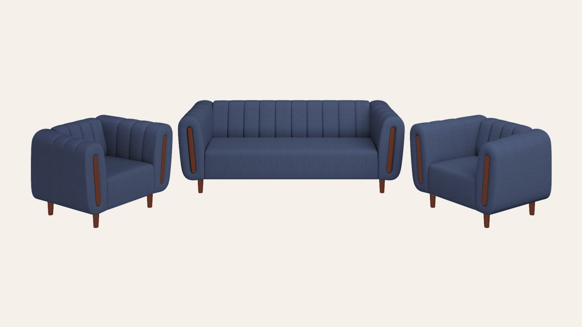 Paramount 5-Seater Fabric Sofa Set(3 Seater + 1 Seater + 1 Seater)