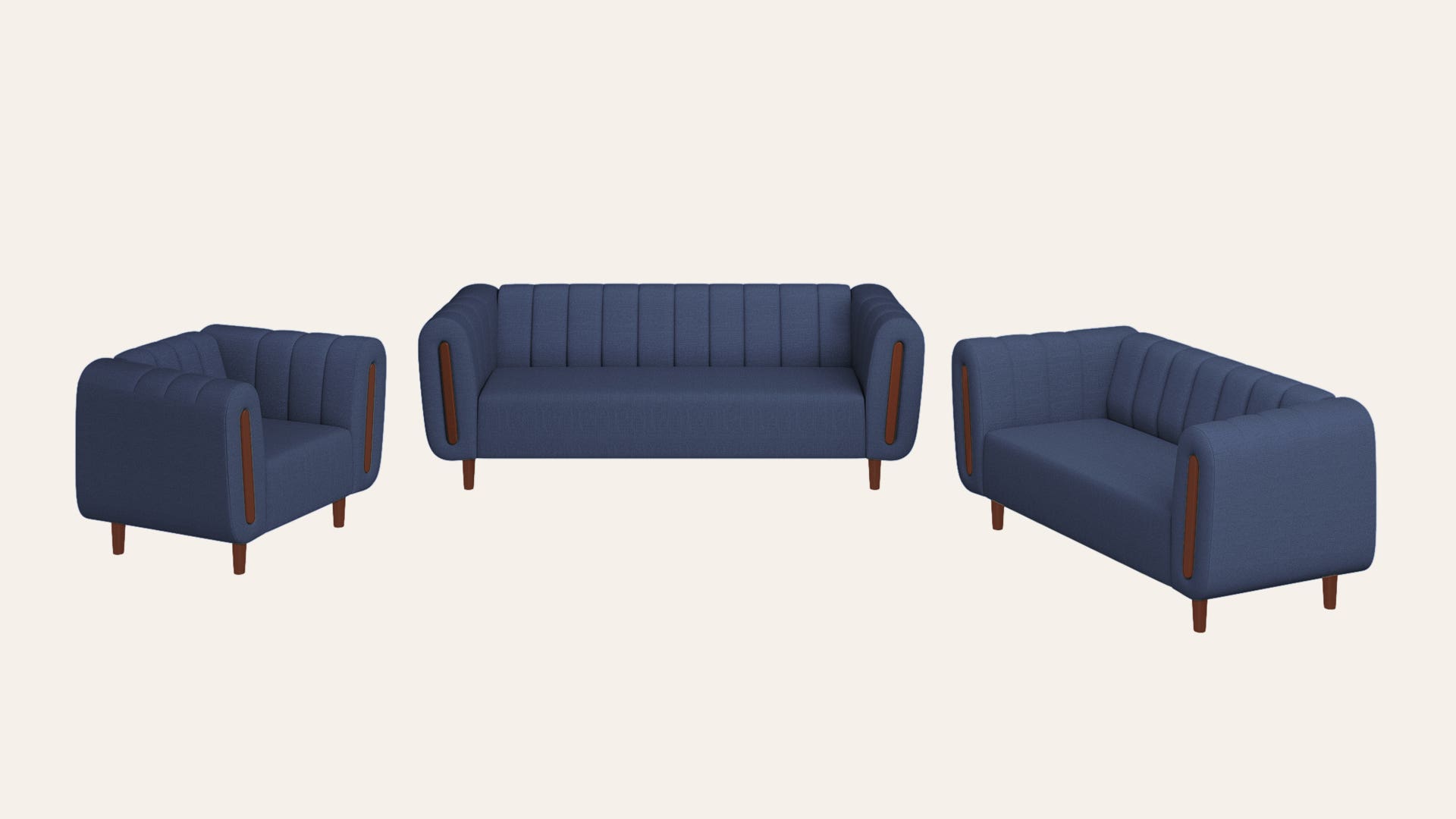 Paramount 6-Seater Fabric Sofa Set(3 Seater + 2 Seater + 1 Seater)