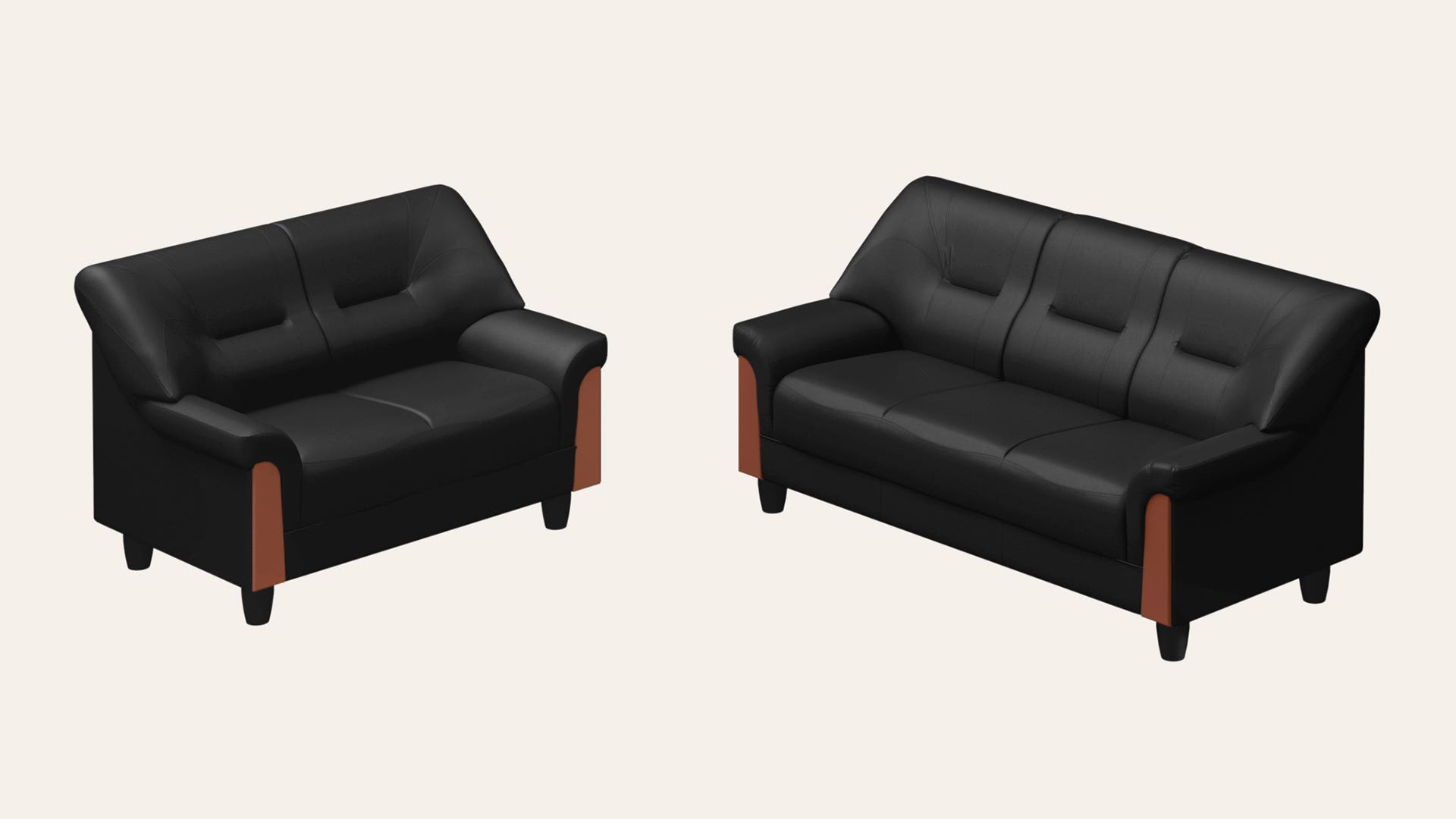Parto Plus 5-Seater Synthetic Leather Sofa Set (3 Seater + 2 Seater)