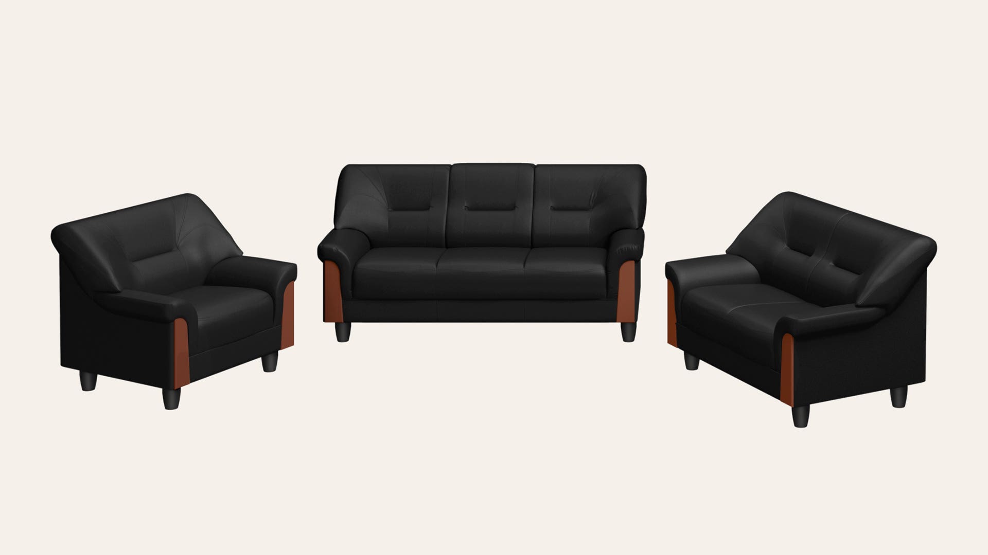 Parto Plus 6-Seater Synthetic Leather Sofa Set (3 Seater + 2 Seater + 1 Seater)