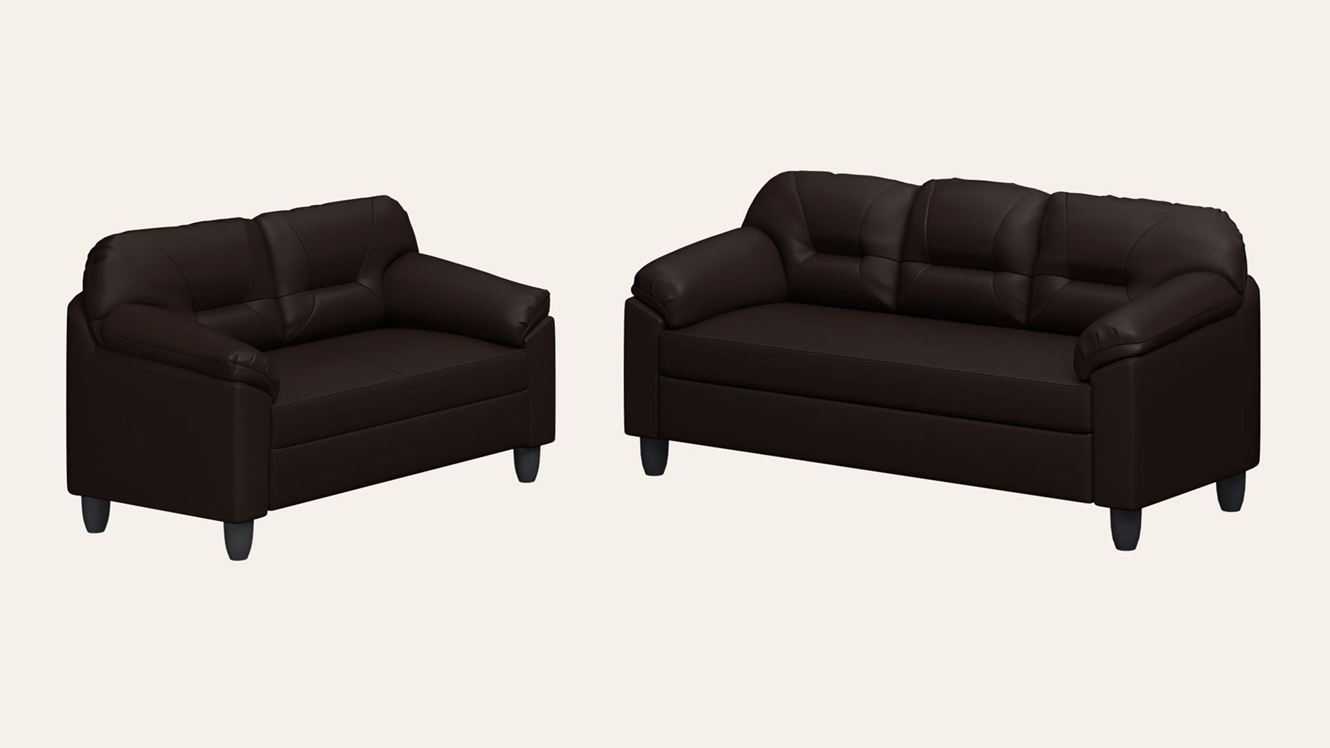 Rejoice 5-Seater Synthetic Leather Sofa Set (3 Seater + 2 Seater)