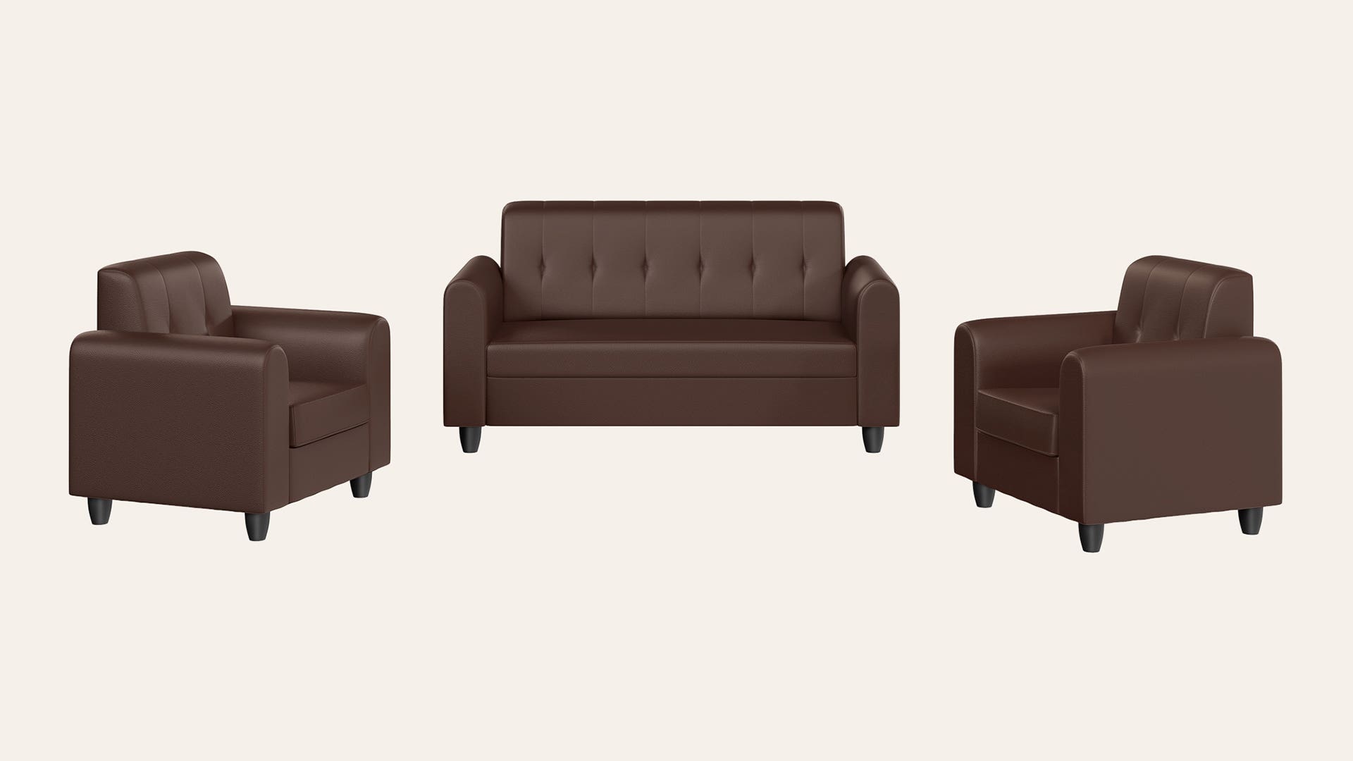 Rewind 5-Seater Fabric Sofa Set (3 Seater + 1 Seater + 1 Seater)