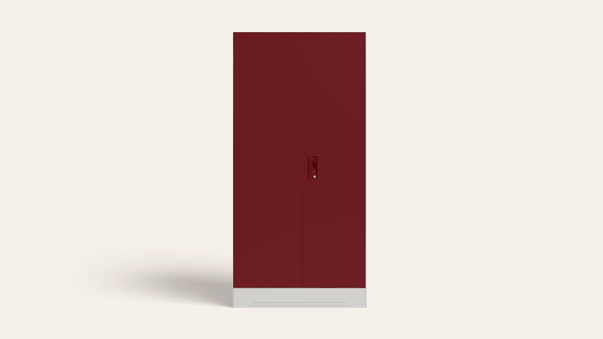 Slimline 2-Door Steel Almirah/Wardrobe (Carmine Red)